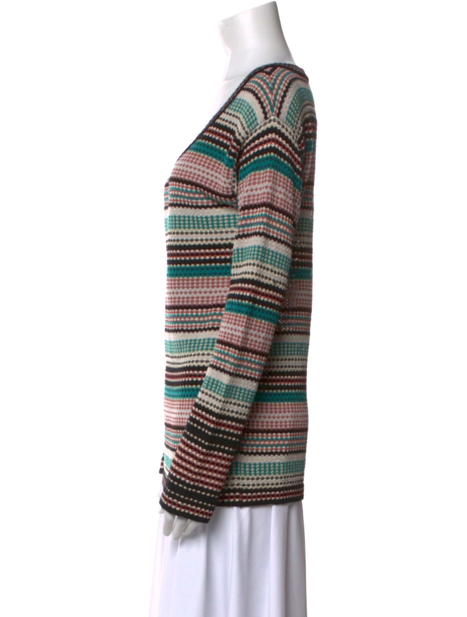 M Missoni Striped V-Neck Top