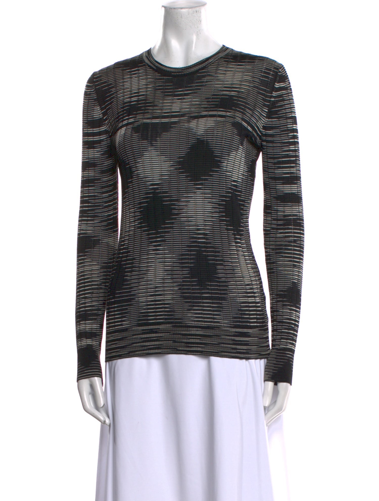 M Missoni Striped Crew Neck Top