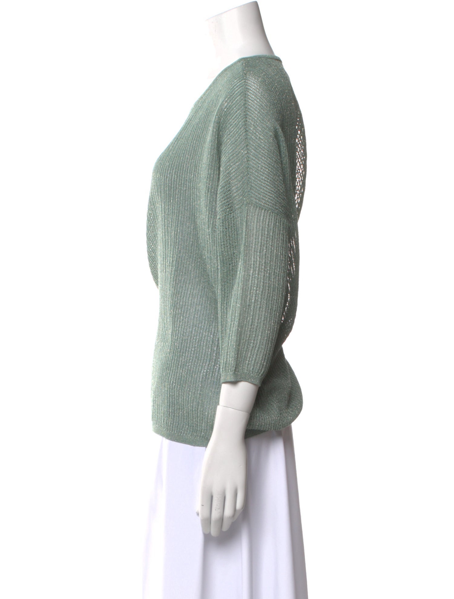 M Missoni Scoop Neck Three-Quarter Sleeve Top