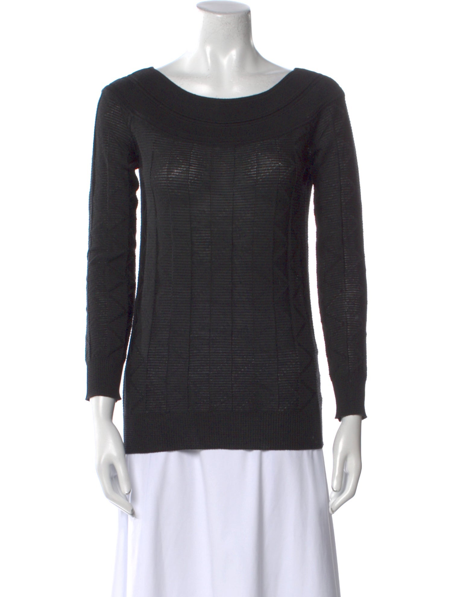 M Missoni Bateau Neckline Three-Quarter Sleeve Top