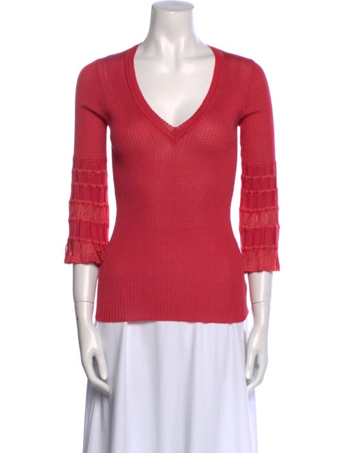 M Missoni V-Neck Three-Quarter Sleeve Top