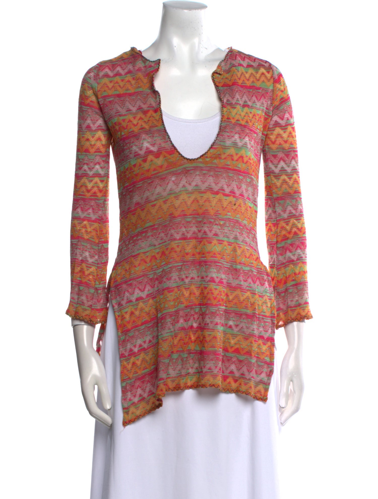 M Missoni Printed V-Neck Tunic