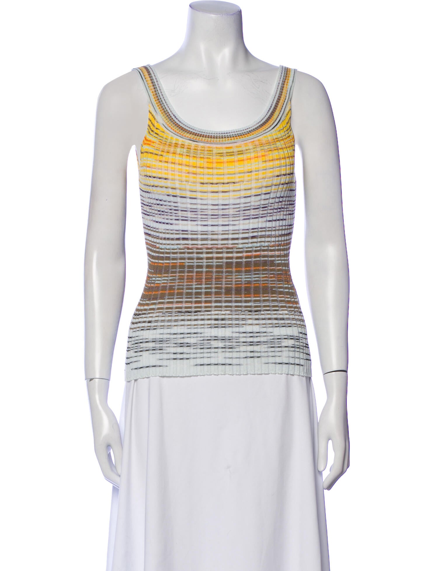 M Missoni Striped Scoop Neck Top