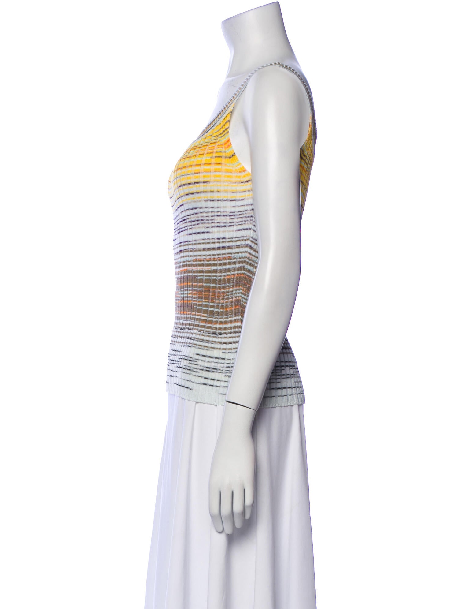 M Missoni Striped Scoop Neck Top