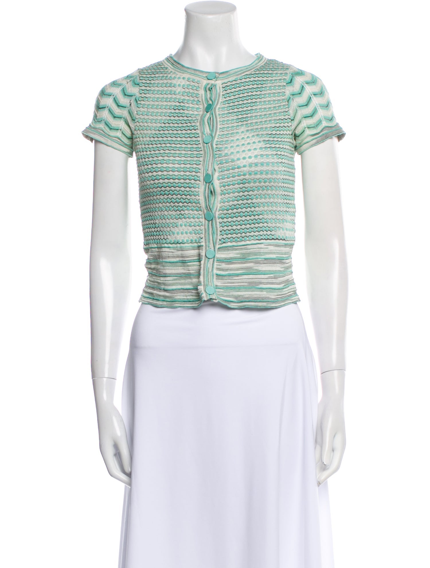 M Missoni Striped Crew Neck Sweater