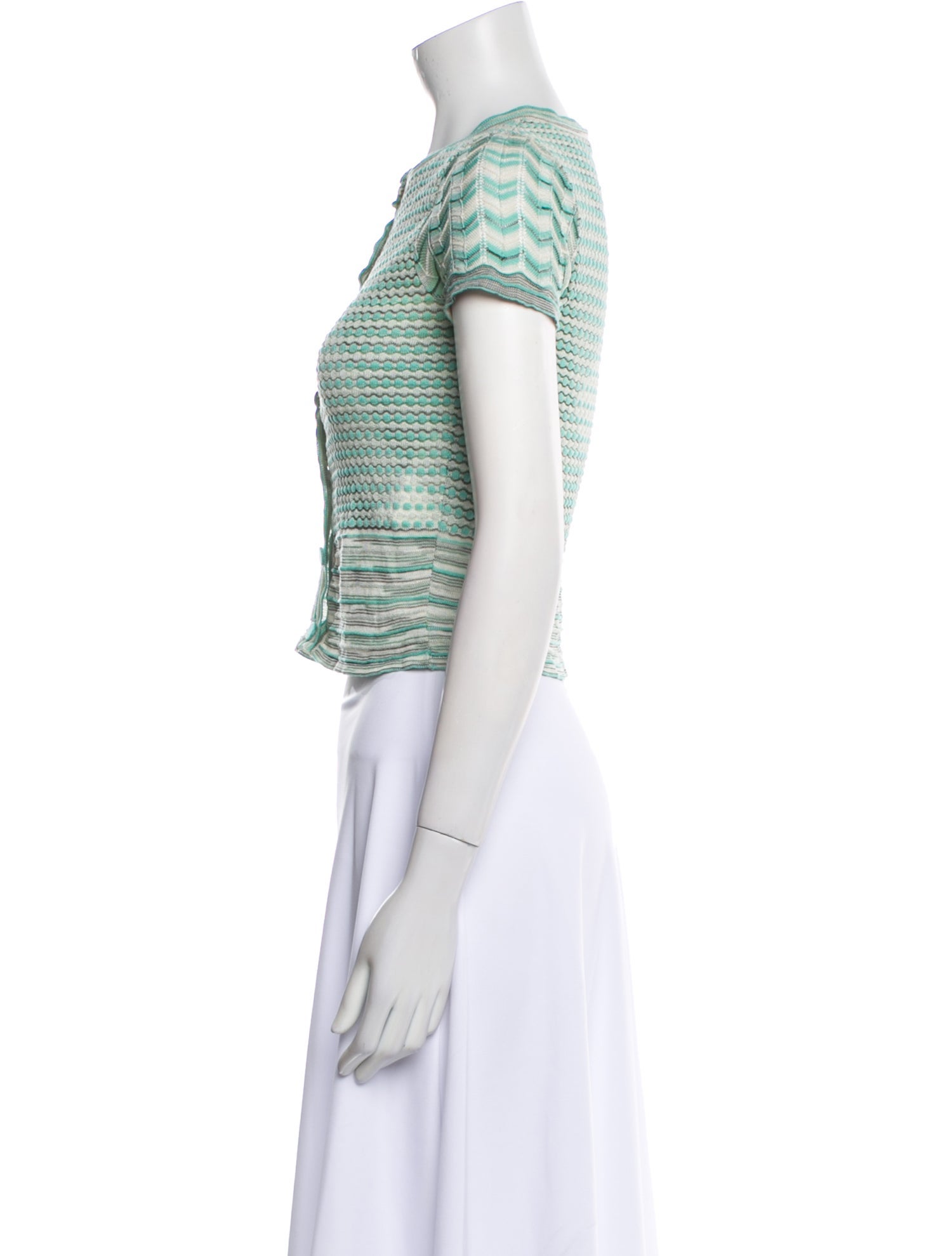 M Missoni Striped Crew Neck Sweater