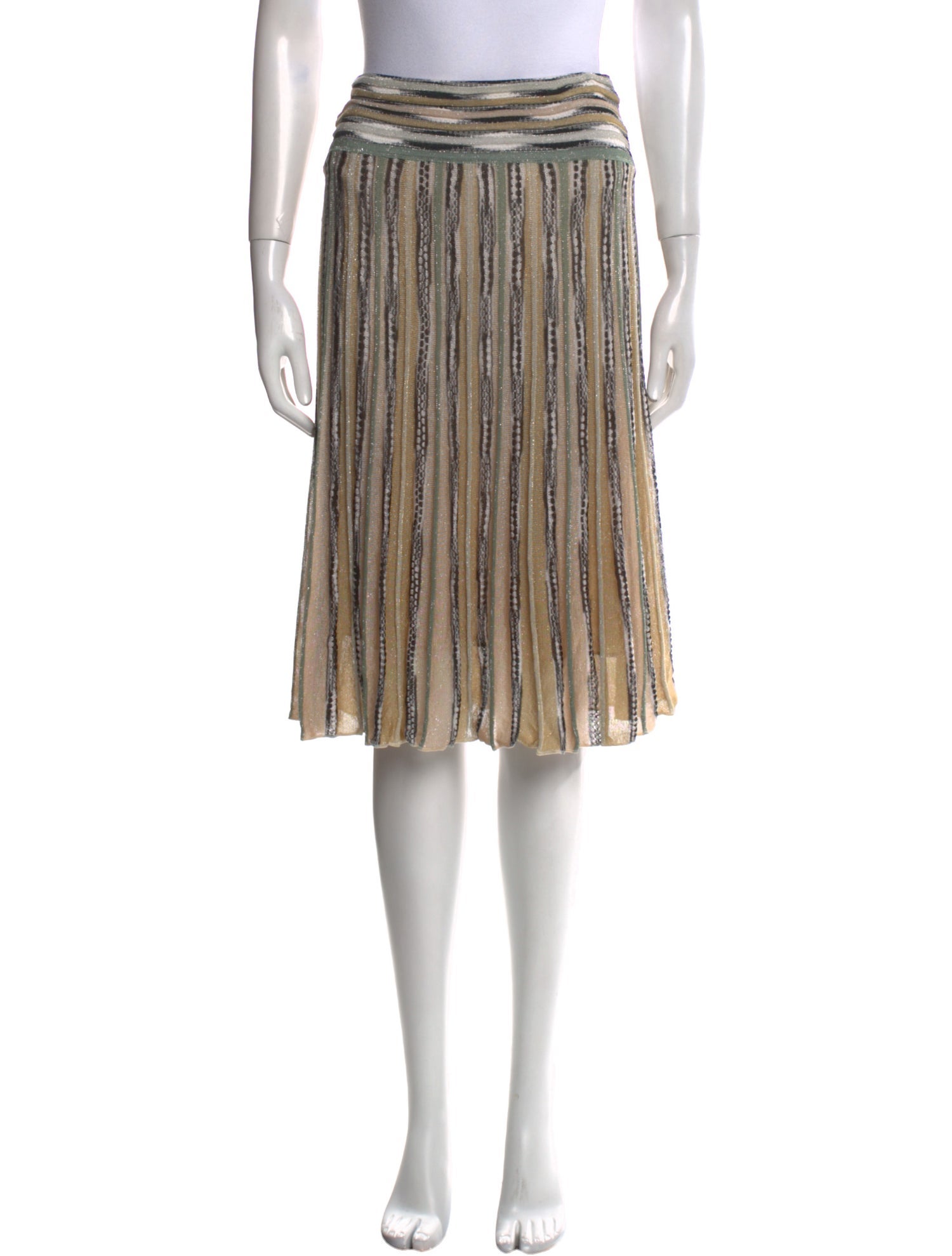 M Missoni Striped Knee-Length Skirt
