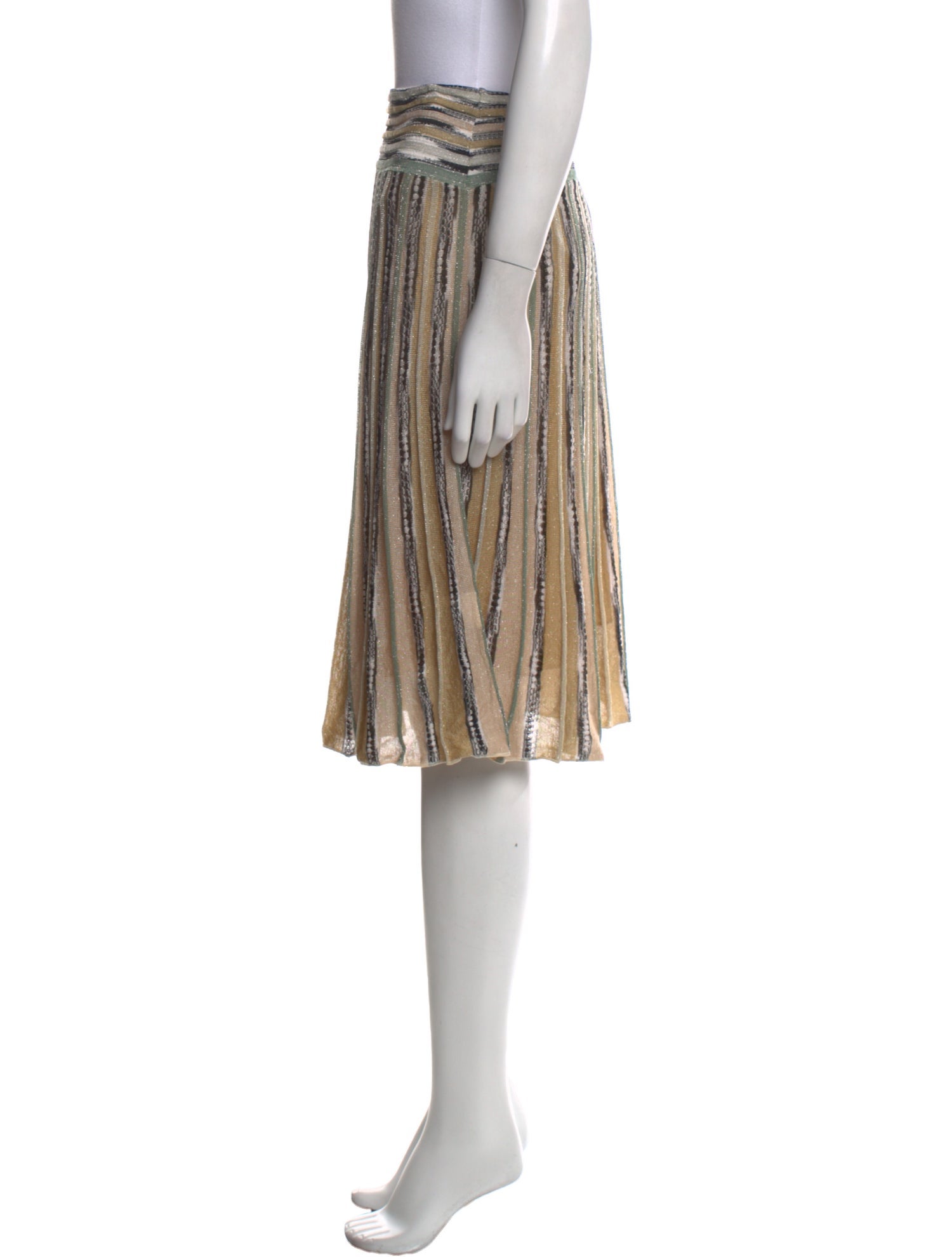 M Missoni Striped Knee-Length Skirt