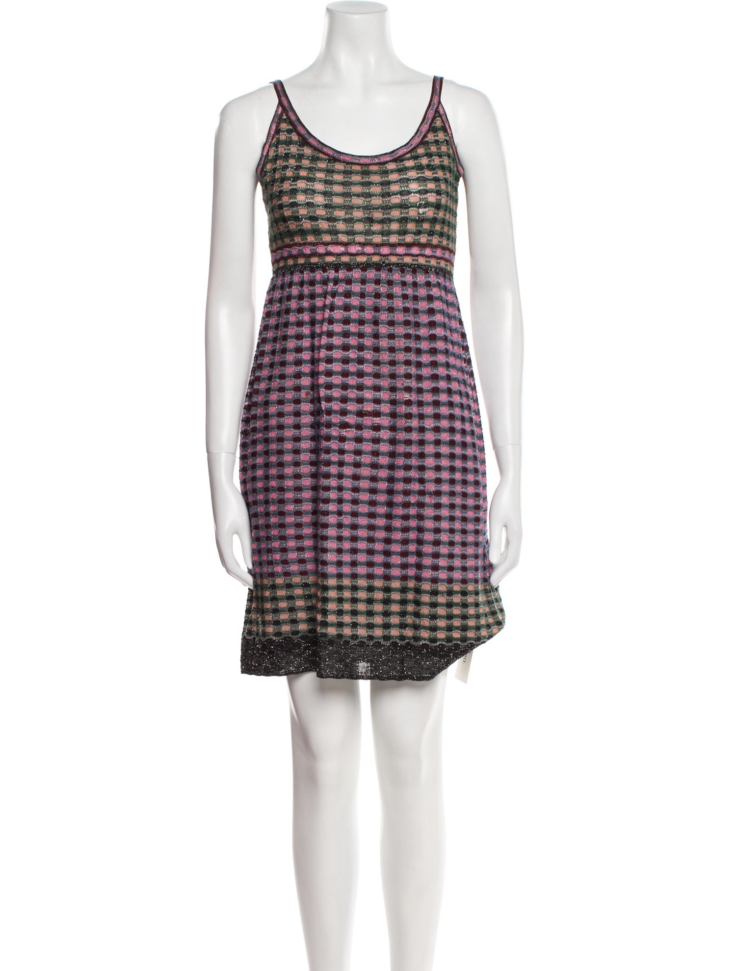 M Missoni Plaid Print Mini Dress