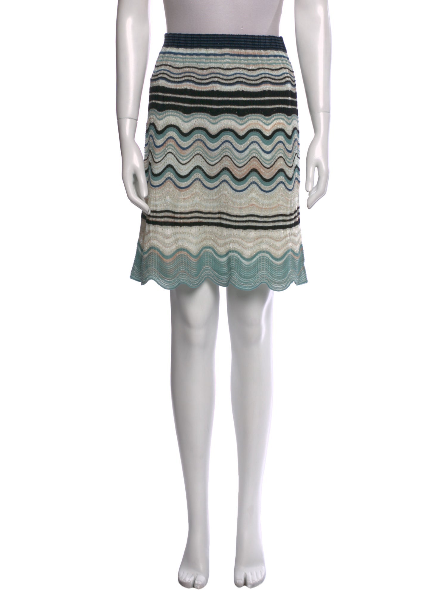 M Missoni Striped Knee-Length Skirt
