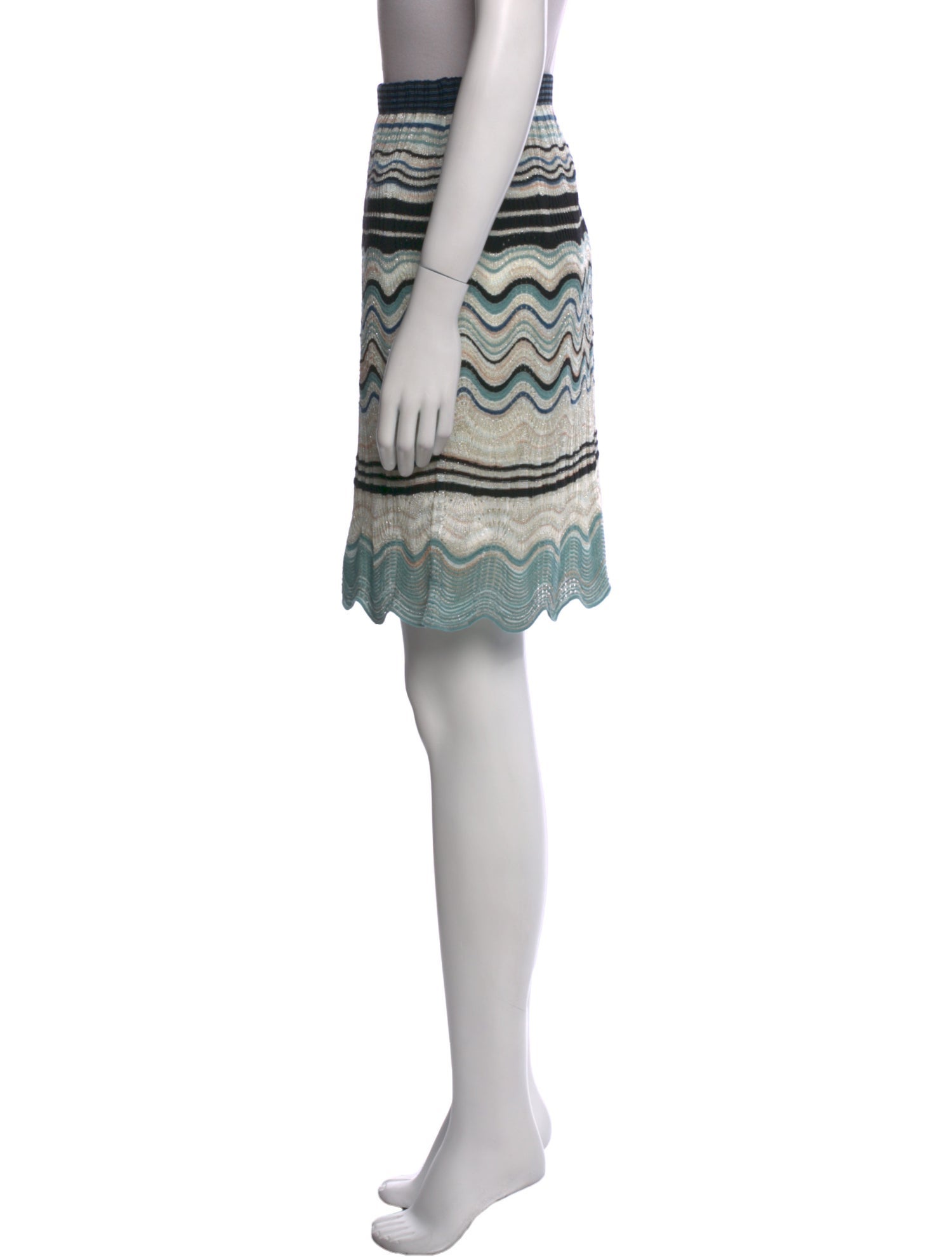 M Missoni Striped Knee-Length Skirt