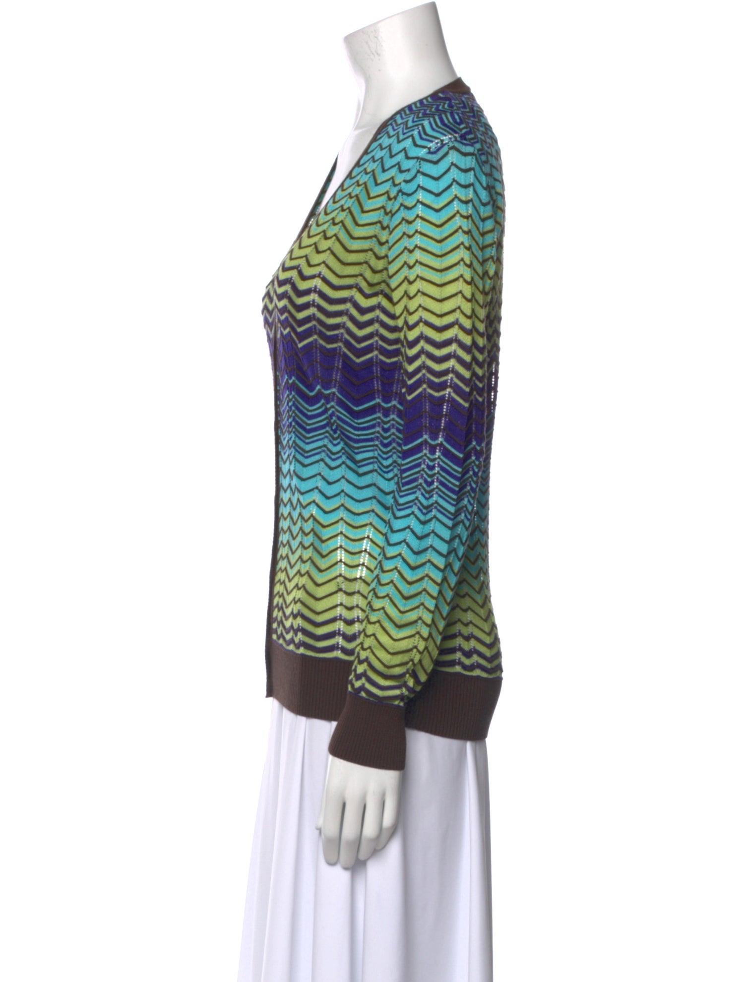 M Missoni Striped V-Neck Sweater