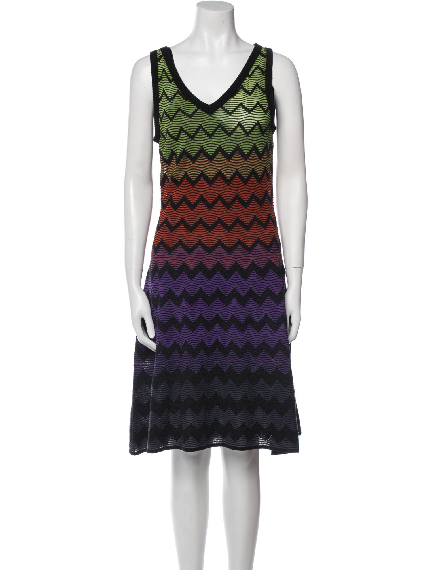 M Missoni Striped Knee-Length Dress
