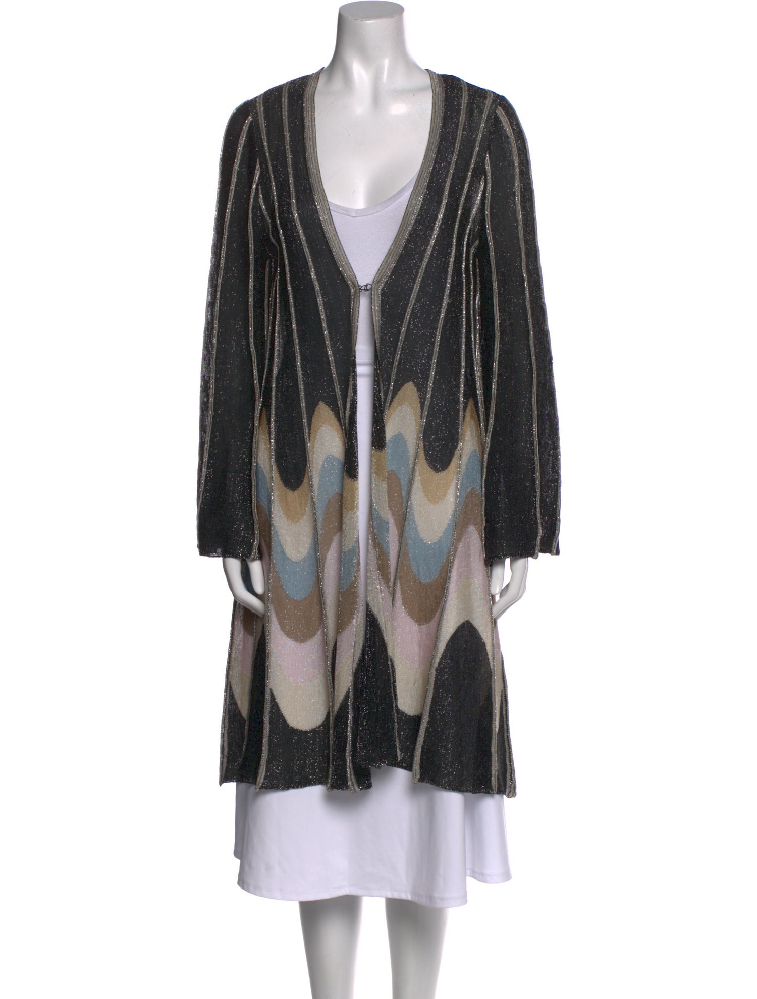 M Missoni Striped V-Neck Sweater