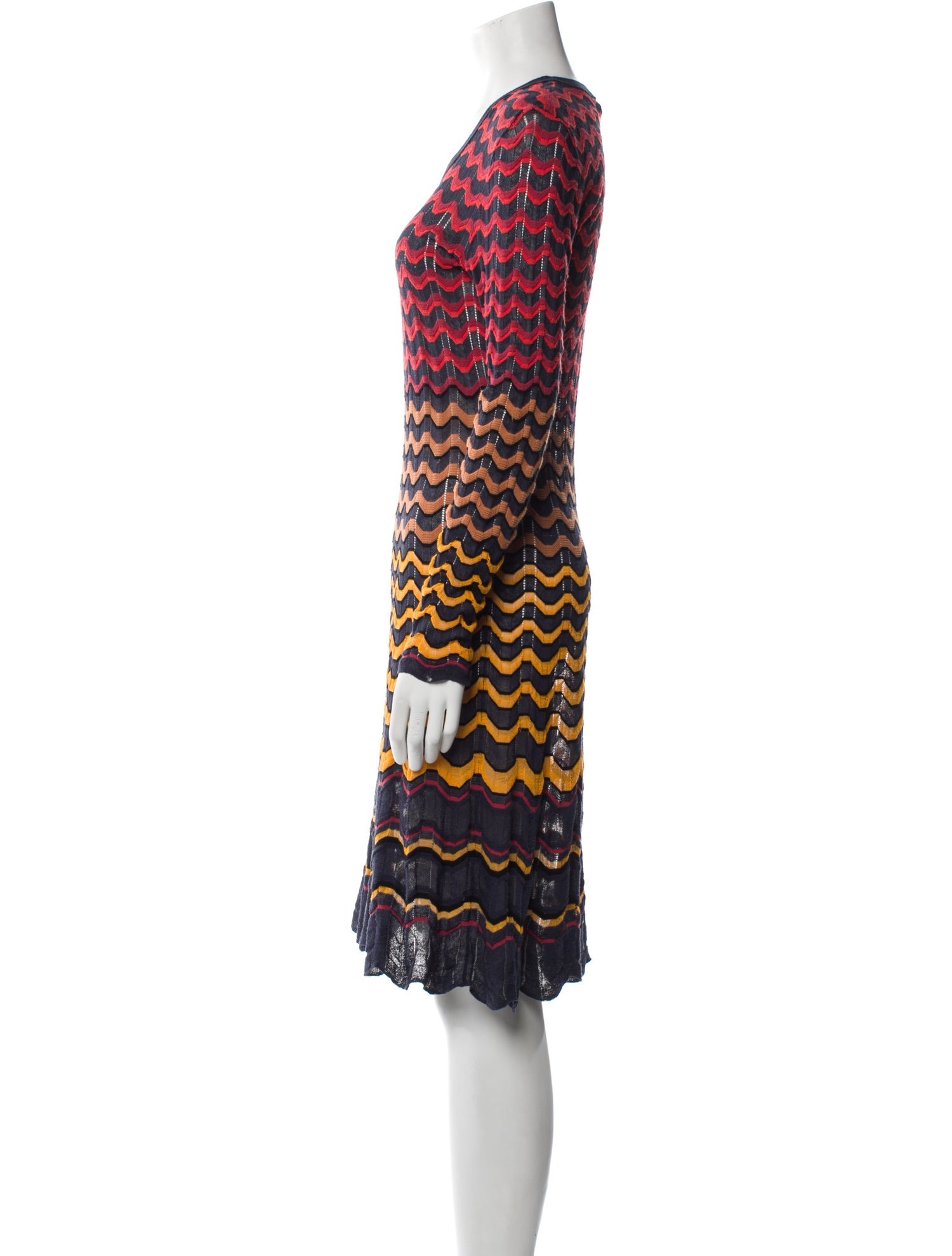 M Missoni Striped Knee-Length Dress