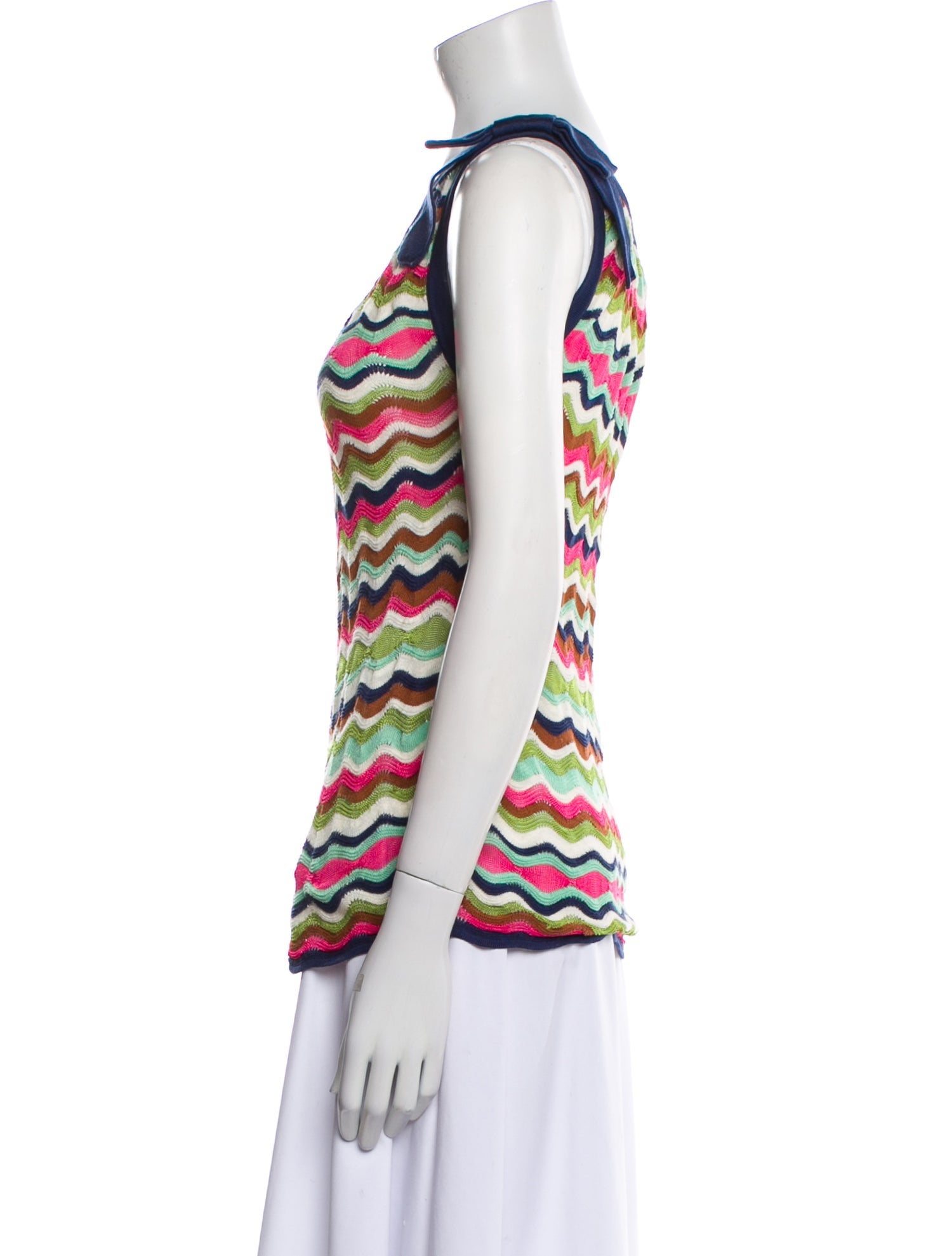M Missoni Striped Scoop Neck Top