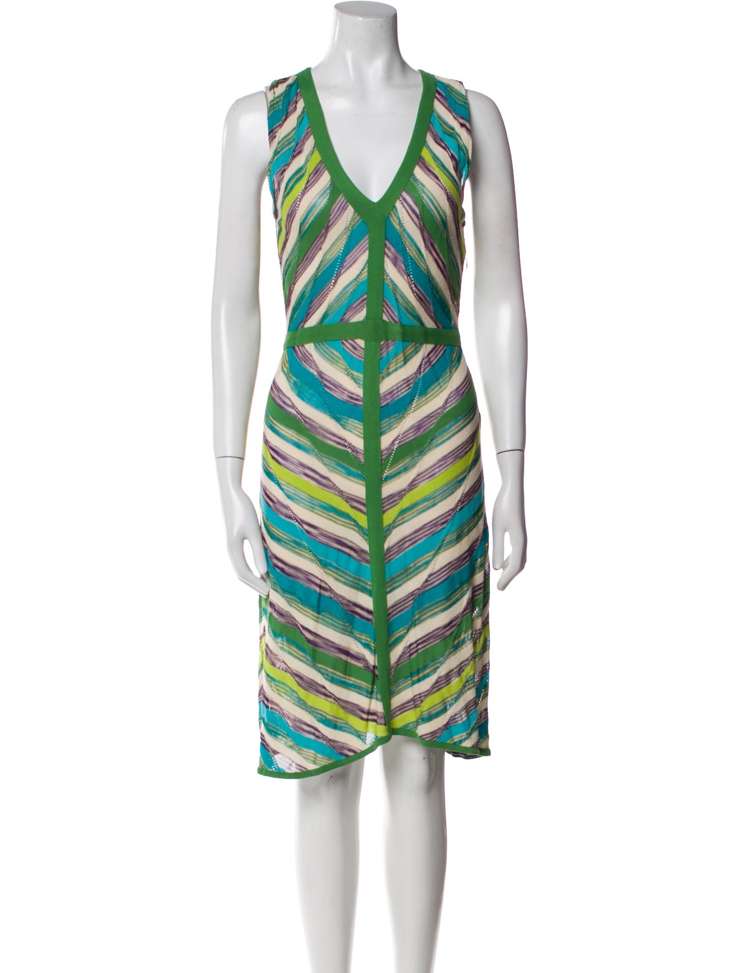 M Missoni Striped Knee-Length Dress