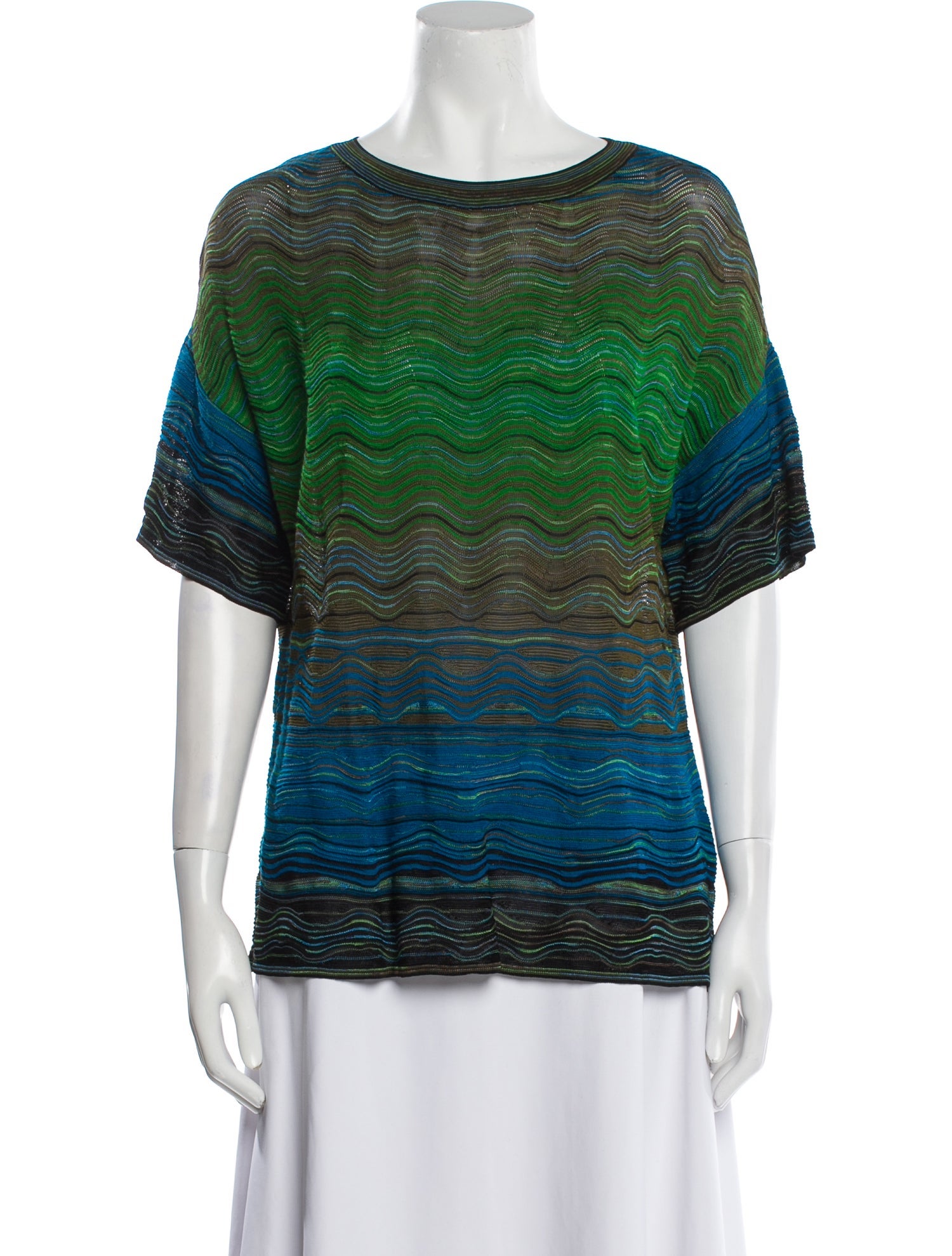 M Missoni Printed Bateau Neckline T-Shirt