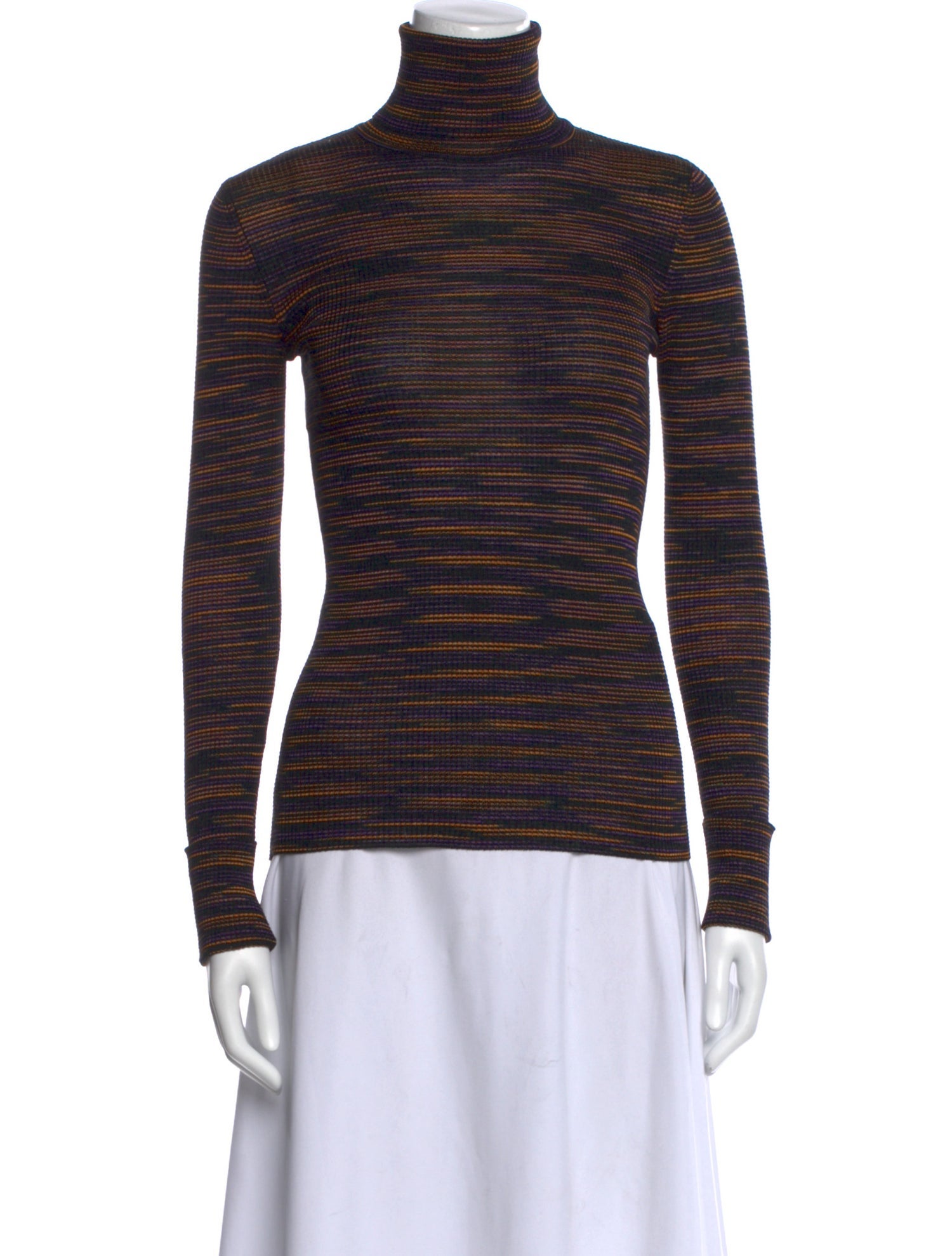 M Missoni Striped Turtleneck Sweater