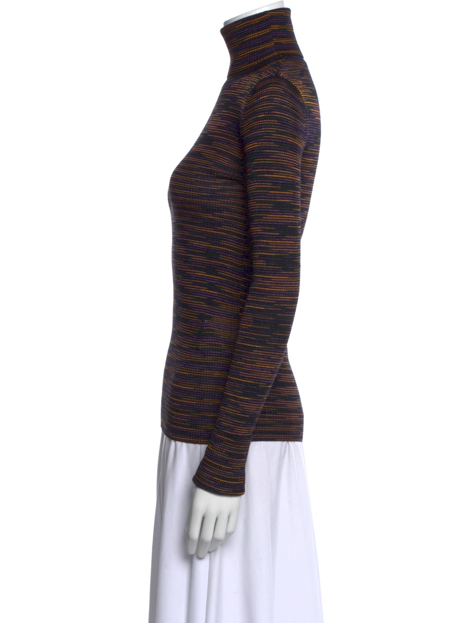 M Missoni Striped Turtleneck Sweater
