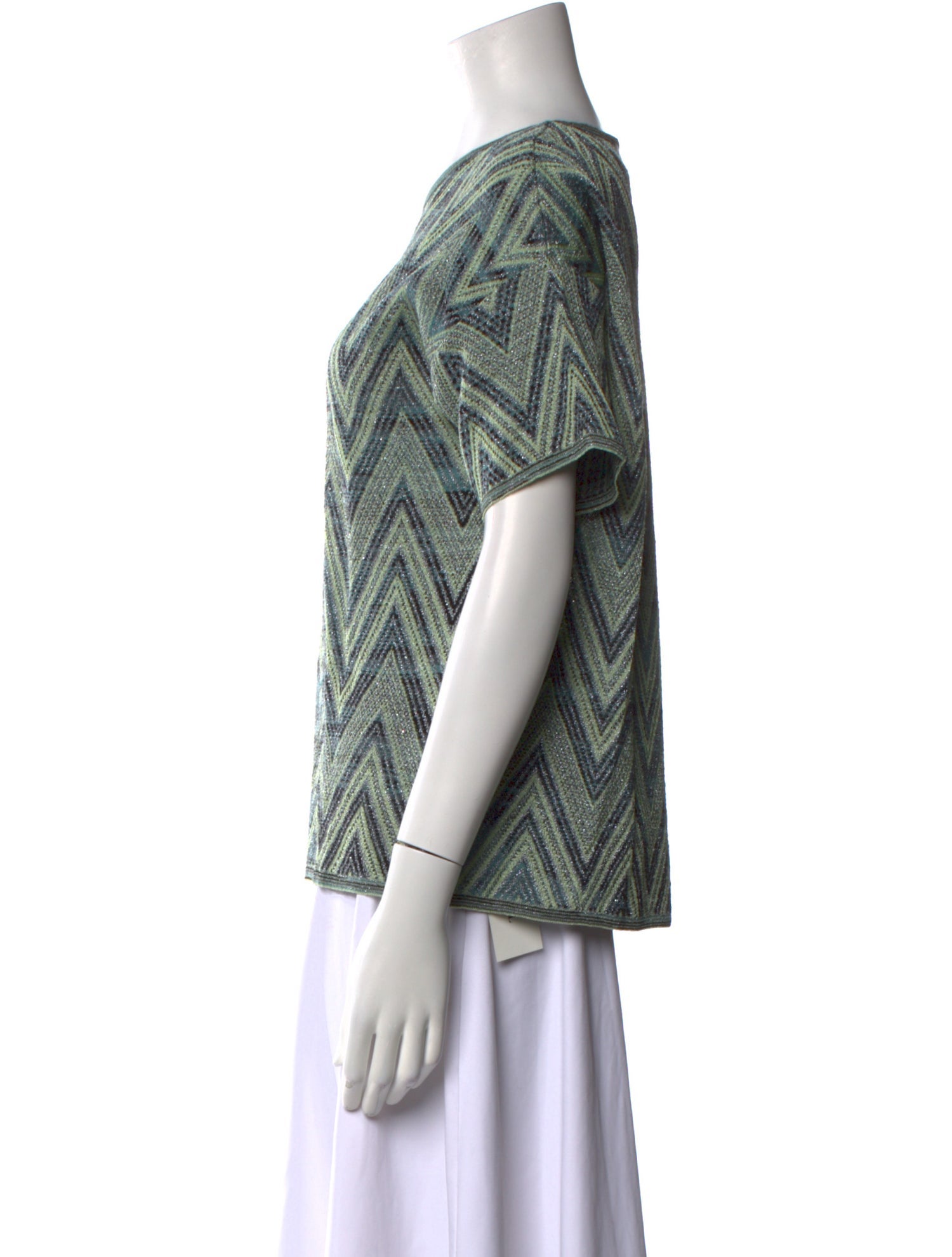 M Missoni Printed Bateau Neckline T-Shirt