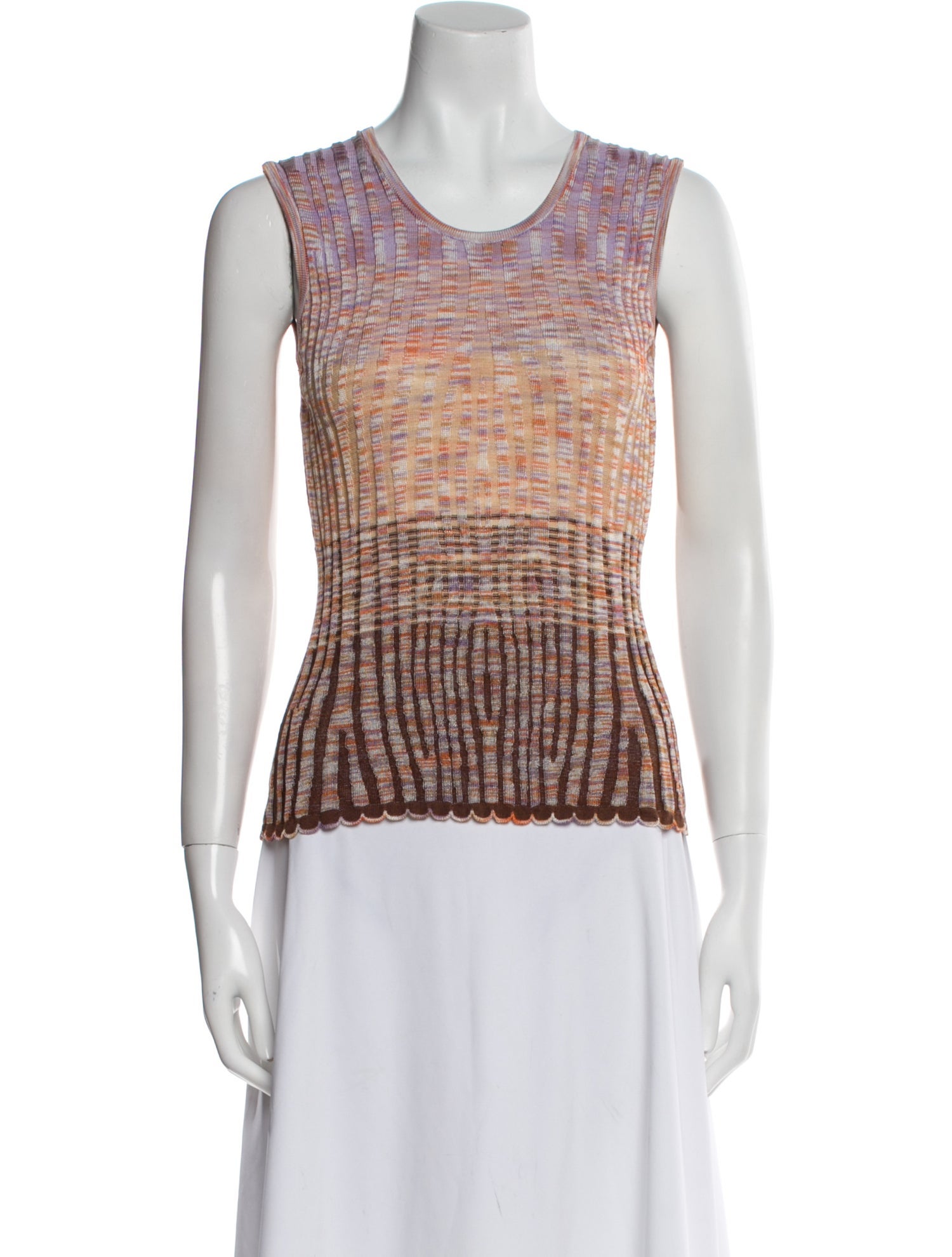M Missoni Printed Scoop Neck Top
