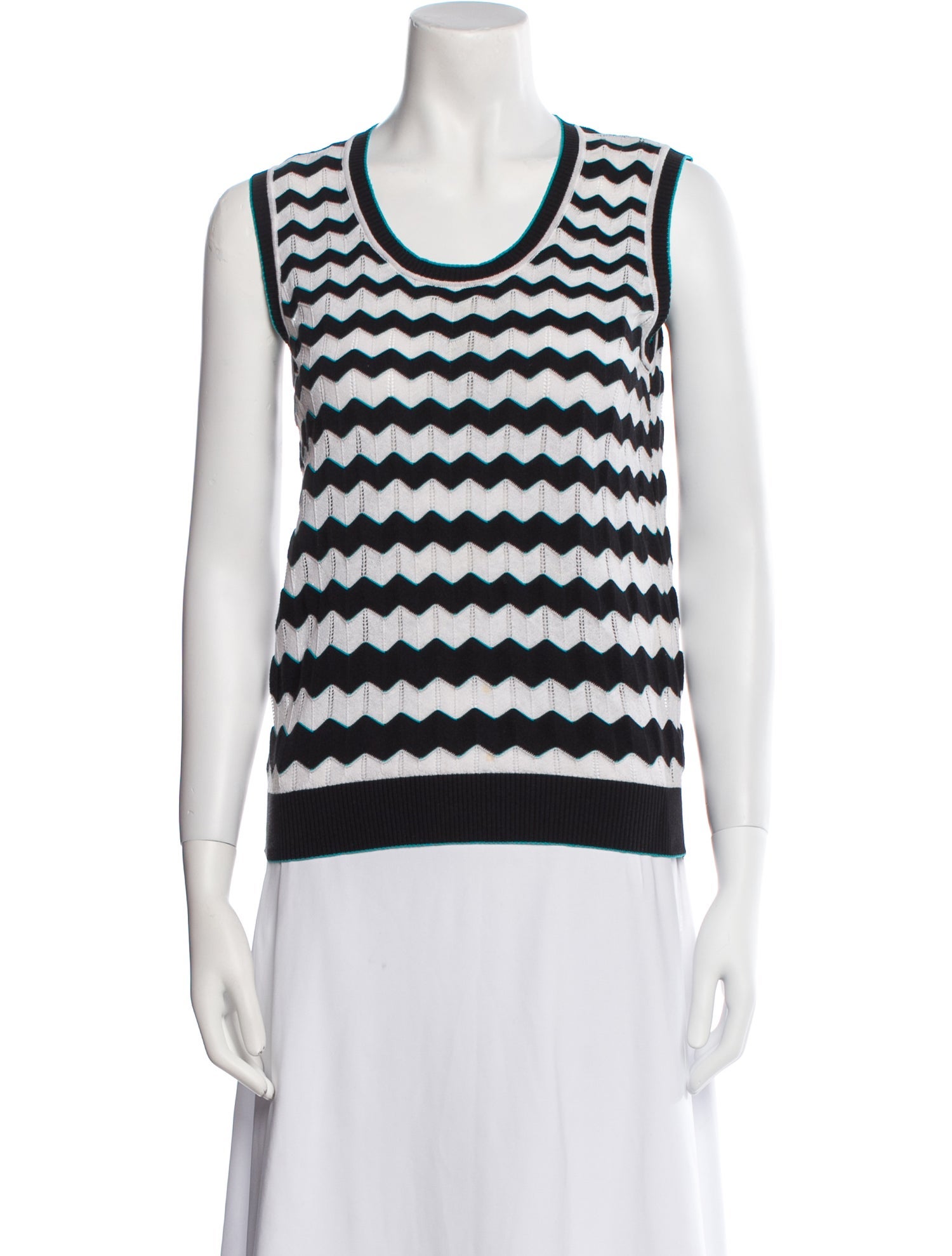 M Missoni Printed Scoop Neck Sweater