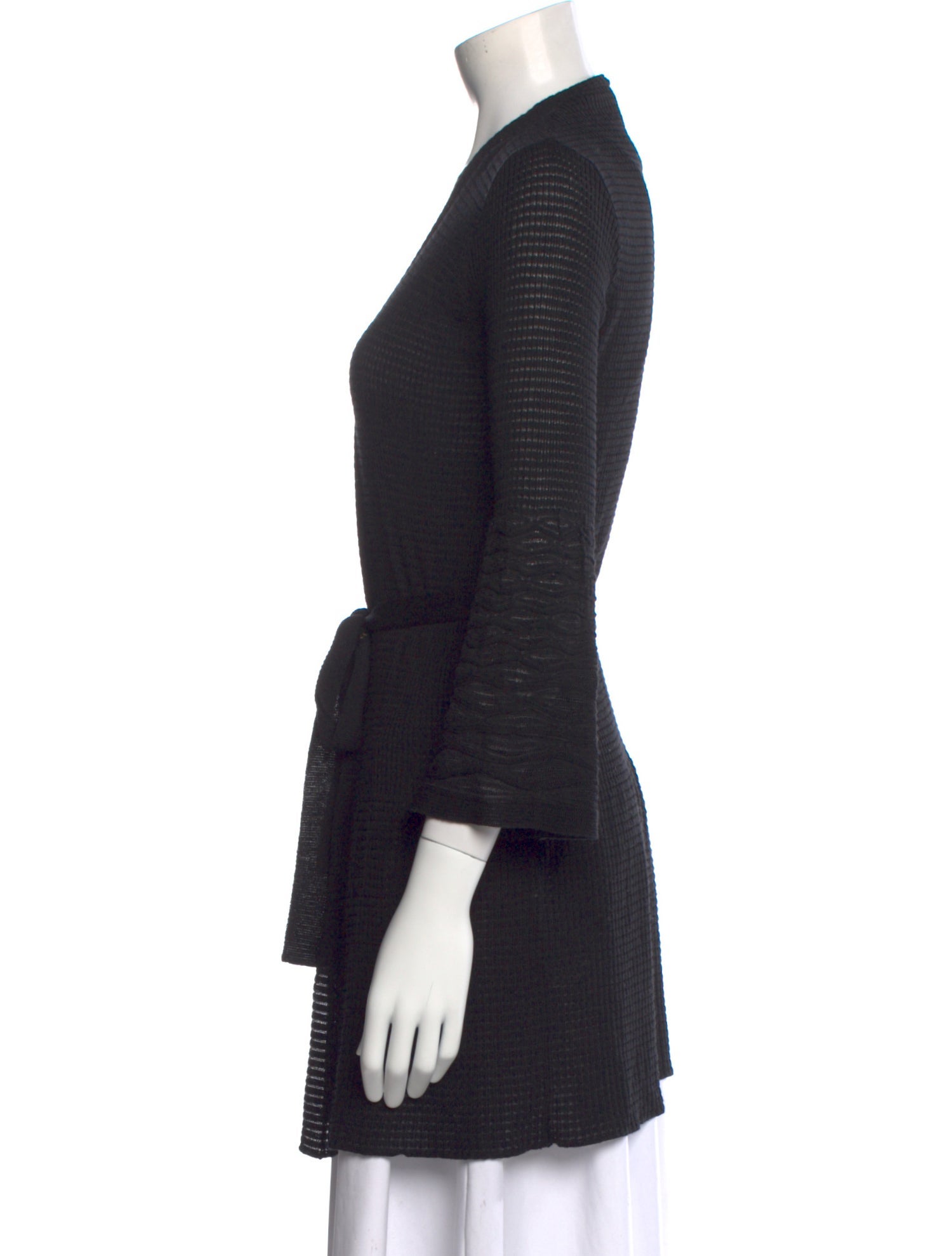 M Missoni Merino Wool Plunge Neckline Sweater