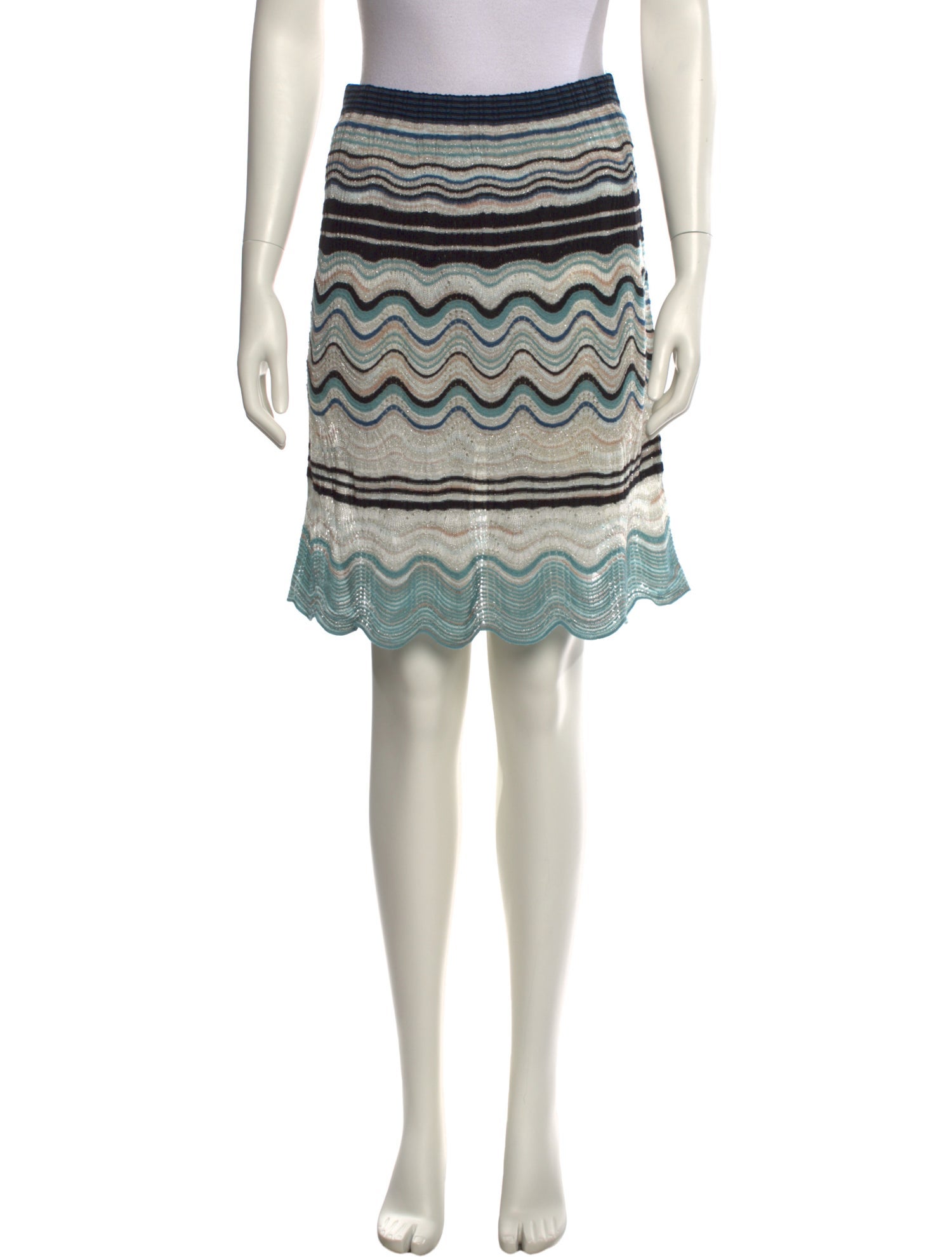 M Missoni Striped Knee-Length Skirt