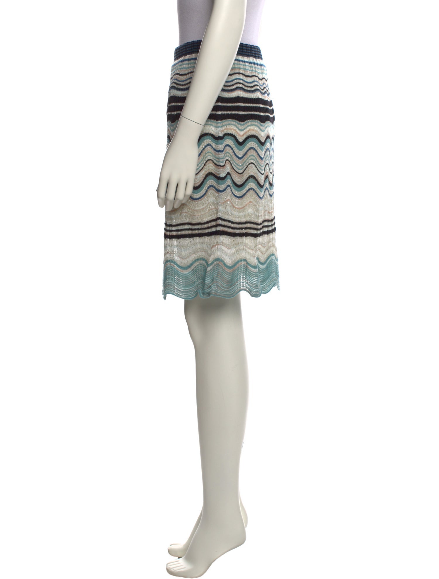 M Missoni Striped Knee-Length Skirt