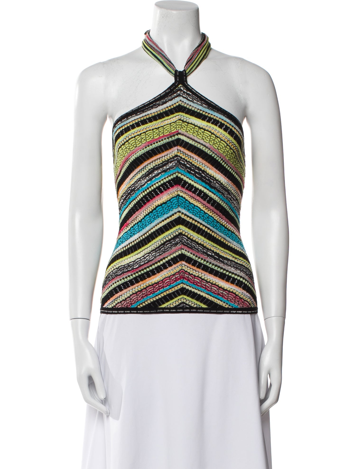 M Missoni Striped Halterneck Top