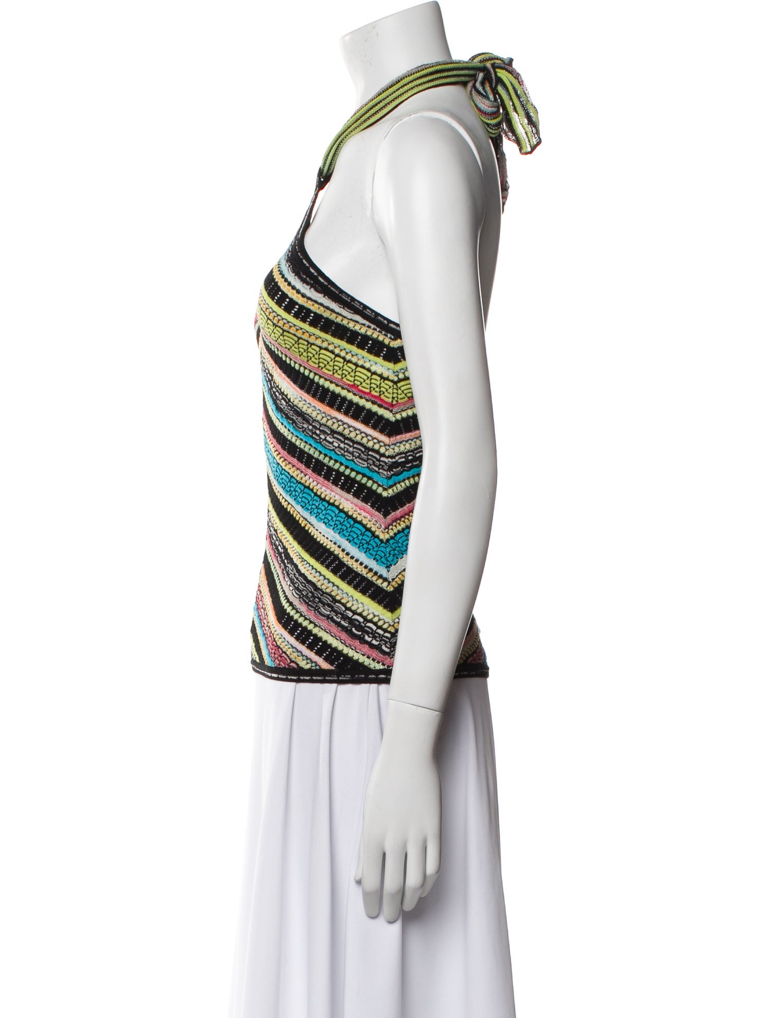 M Missoni Striped Halterneck Top