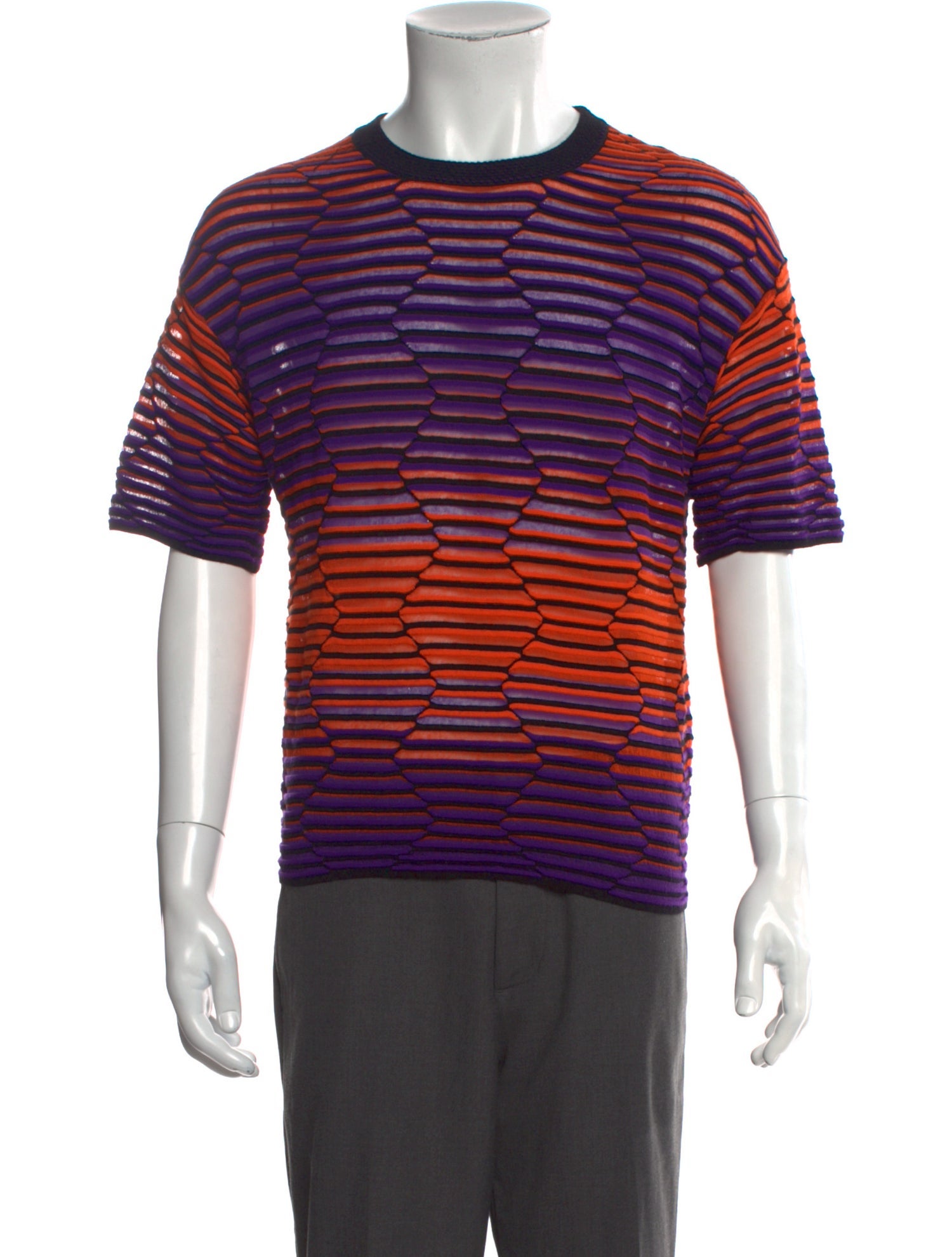 M Missoni Striped Crew Neck T-Shirt