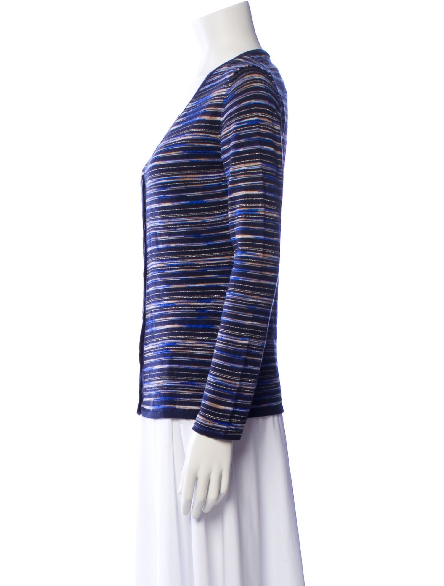 M Missoni Striped V-Neck Sweater