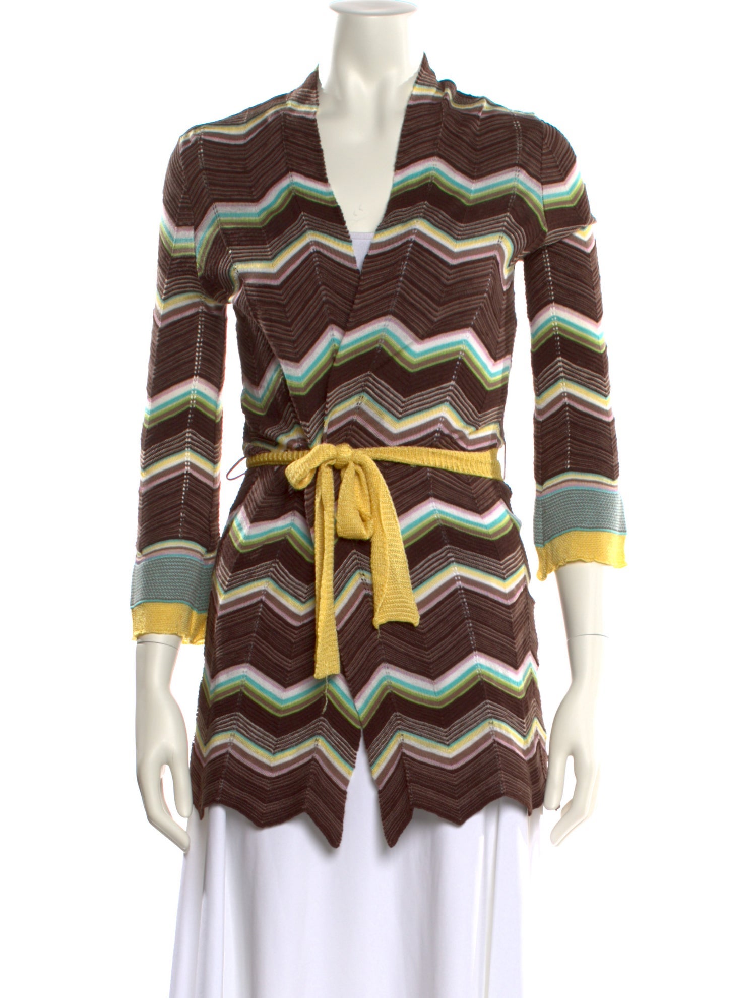 M Missoni Striped V-Neck Sweater