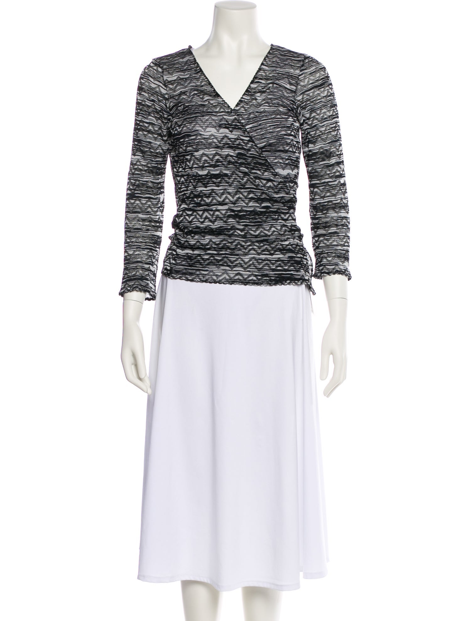 M Missoni Striped V-Neck Sweater