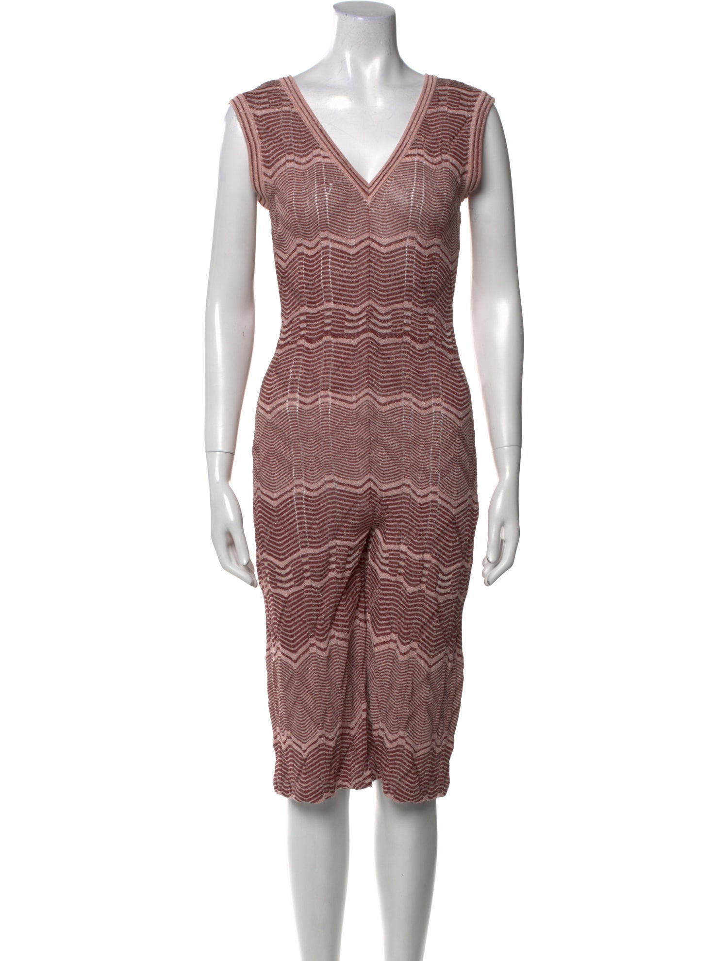 M Missoni Striped V-Neck Jumpsuit