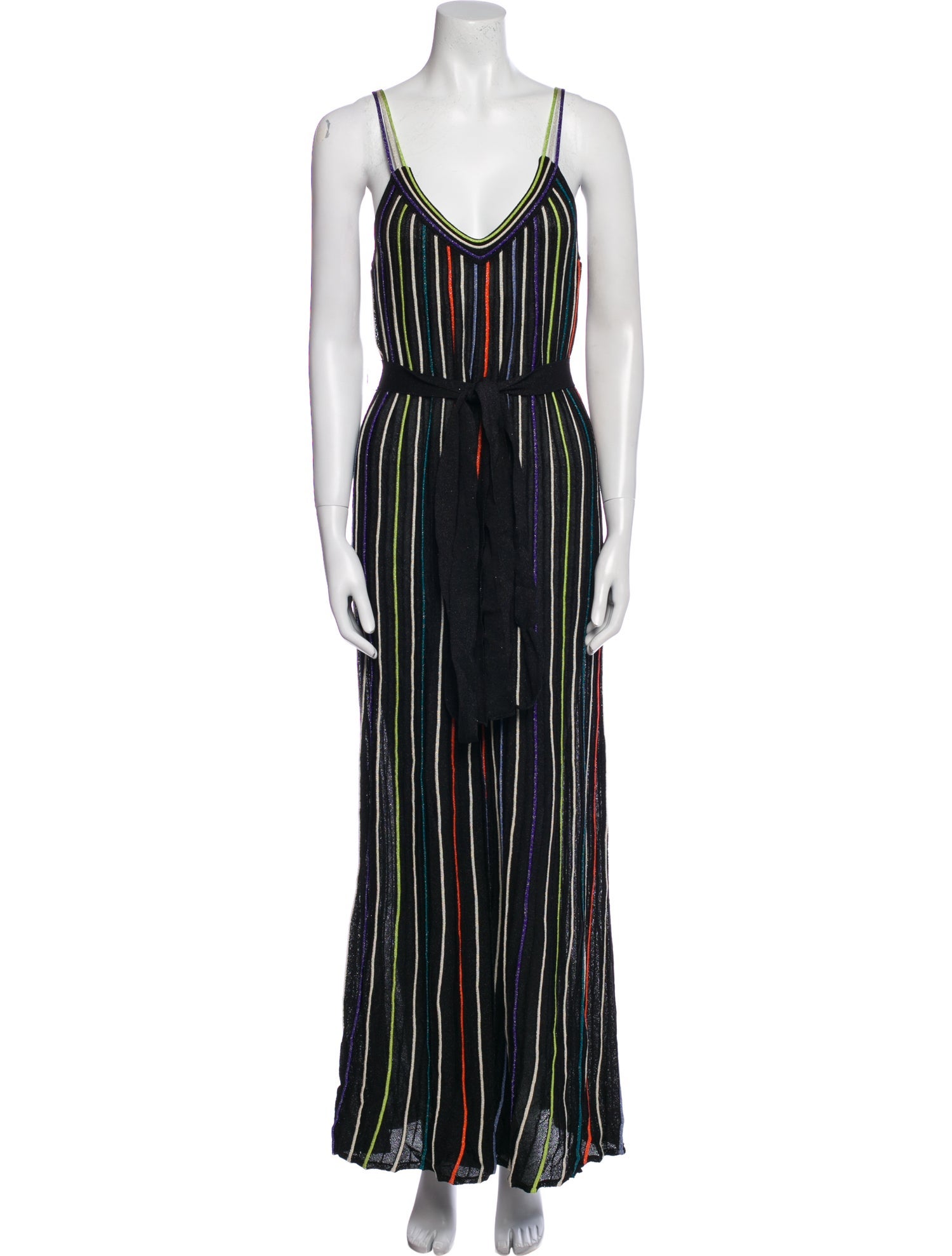 M Missoni Striped V-Neck Jumpsuit