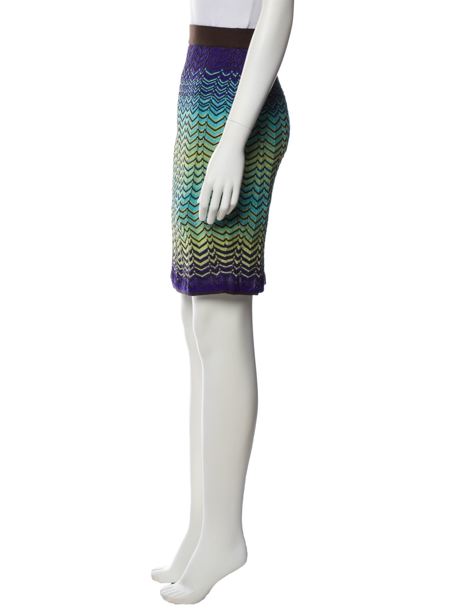 M Missoni Striped Knee-Length Skirt