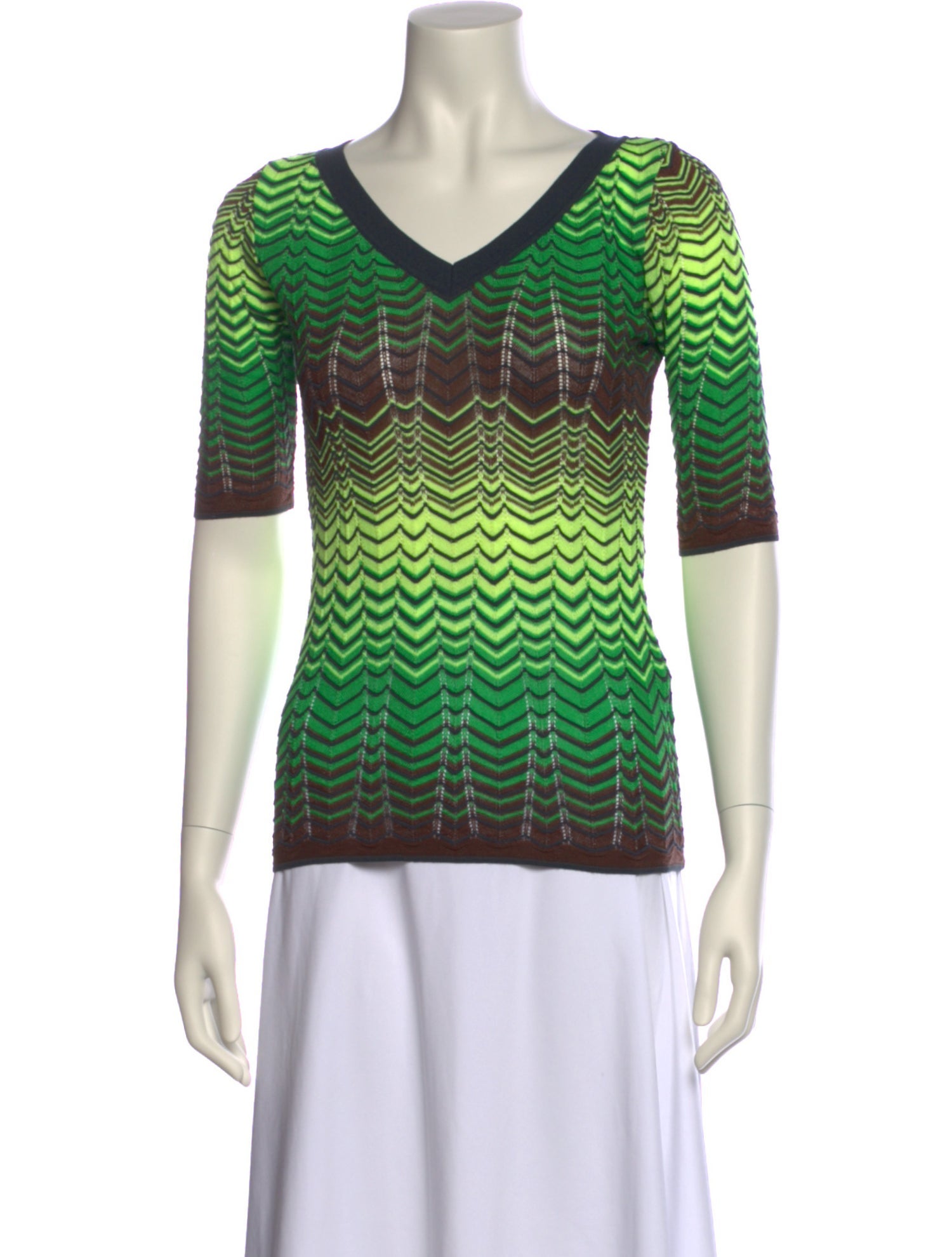 M Missoni Printed V-Neck T-Shirt