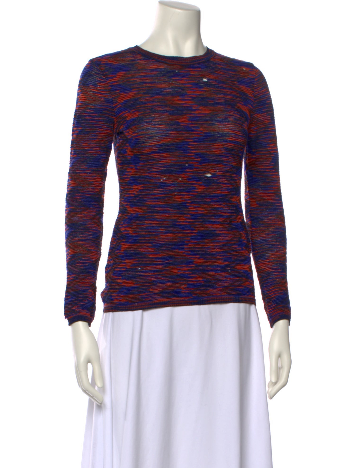 M Missoni Printed Bateau Neckline Top