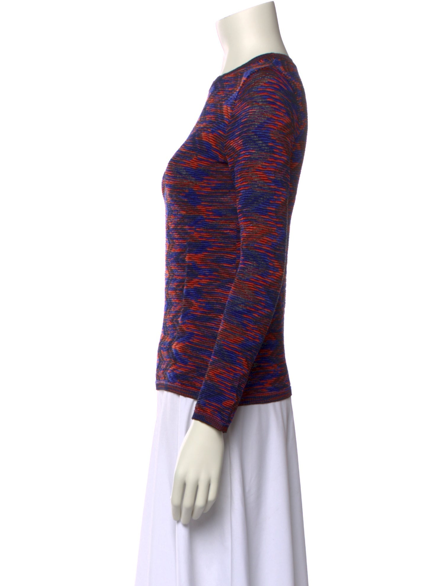 M Missoni Printed Bateau Neckline Top