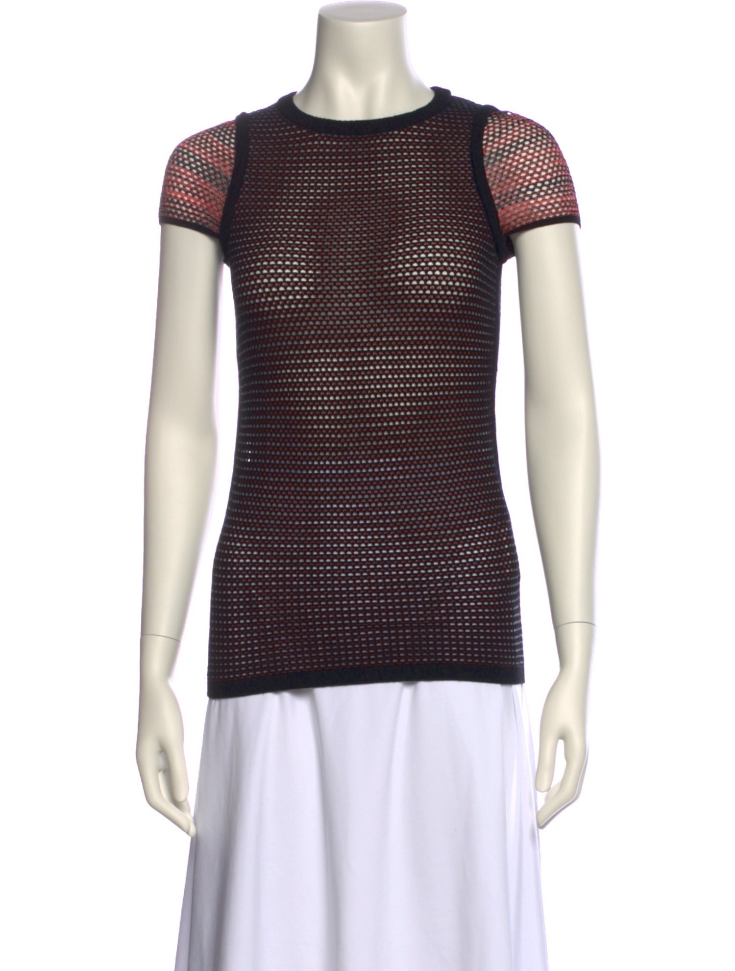 M Missoni Colorblock Pattern Crew Neck Top