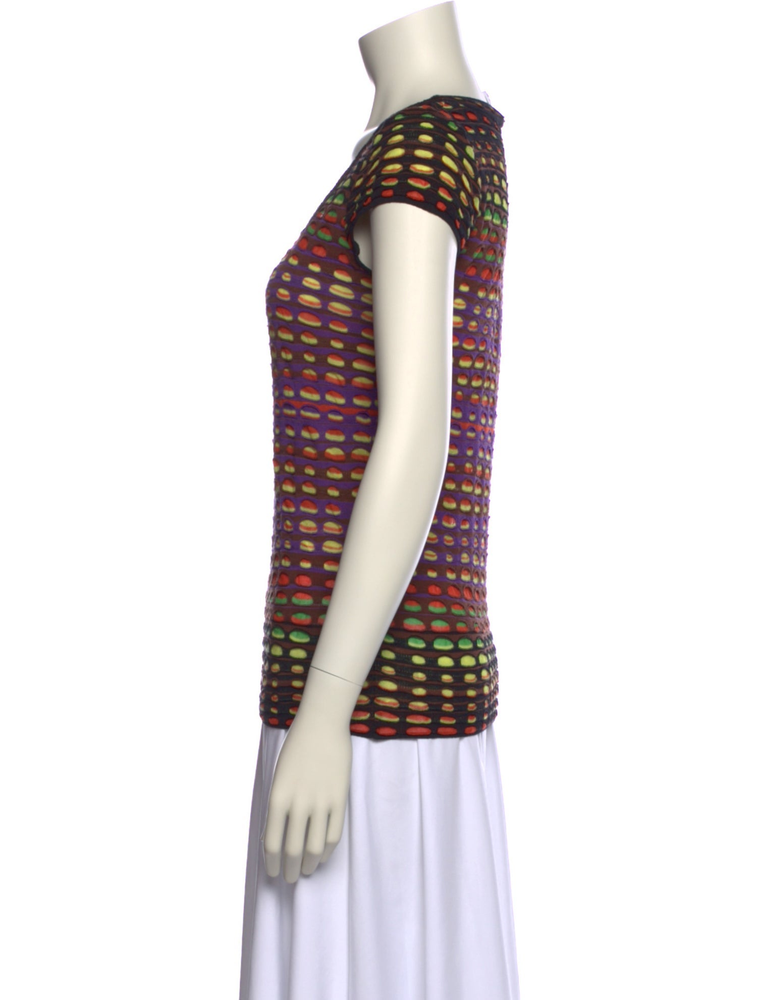 M Missoni Printed Square Neckline Top