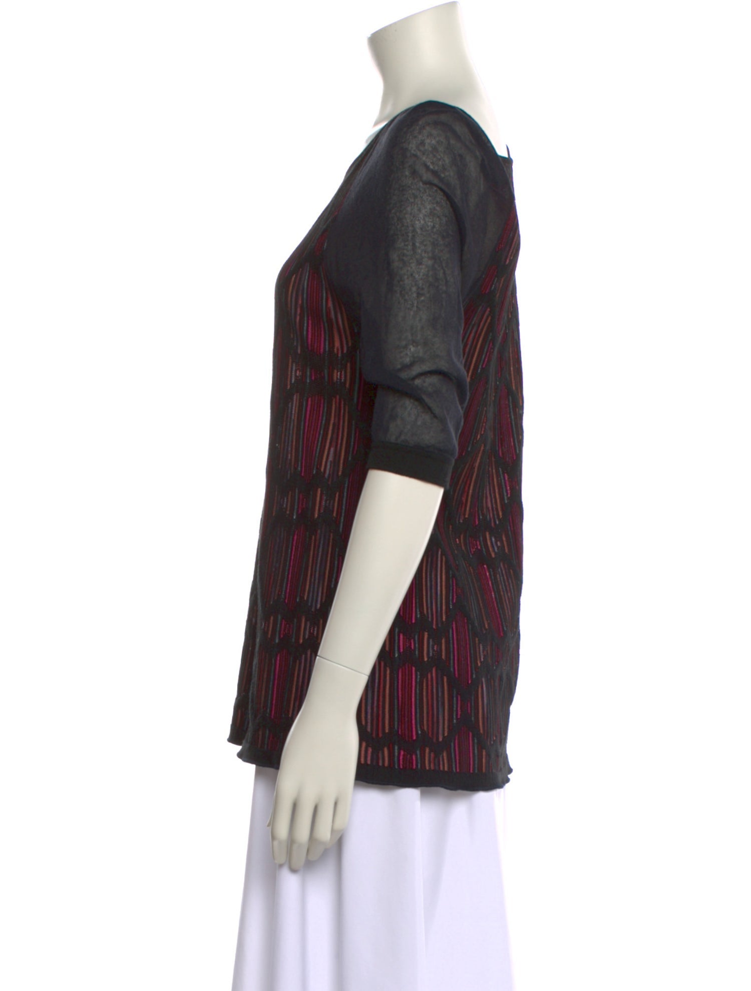 M Missoni Printed V-Neck Blouse