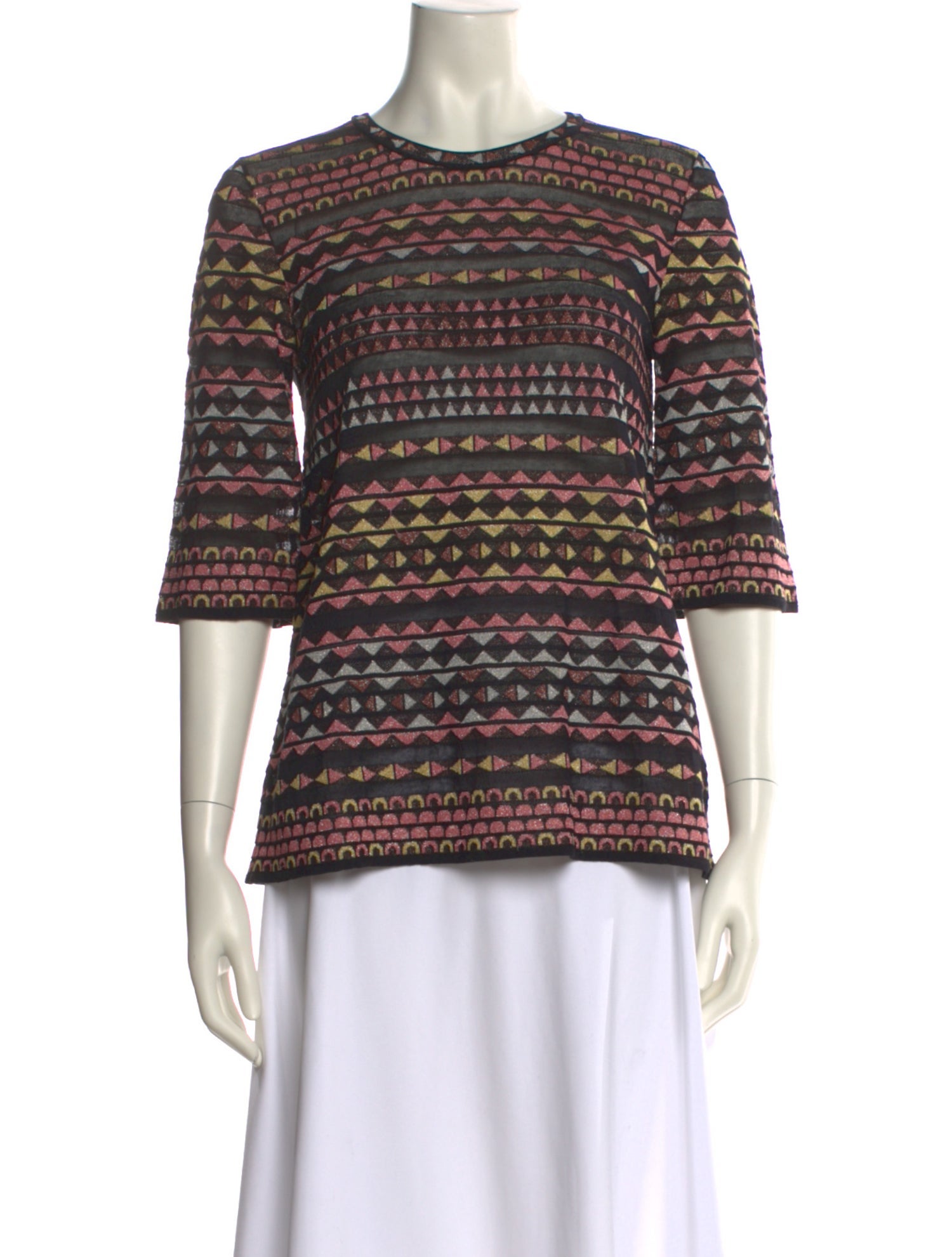 M Missoni Striped Crew Neck Top