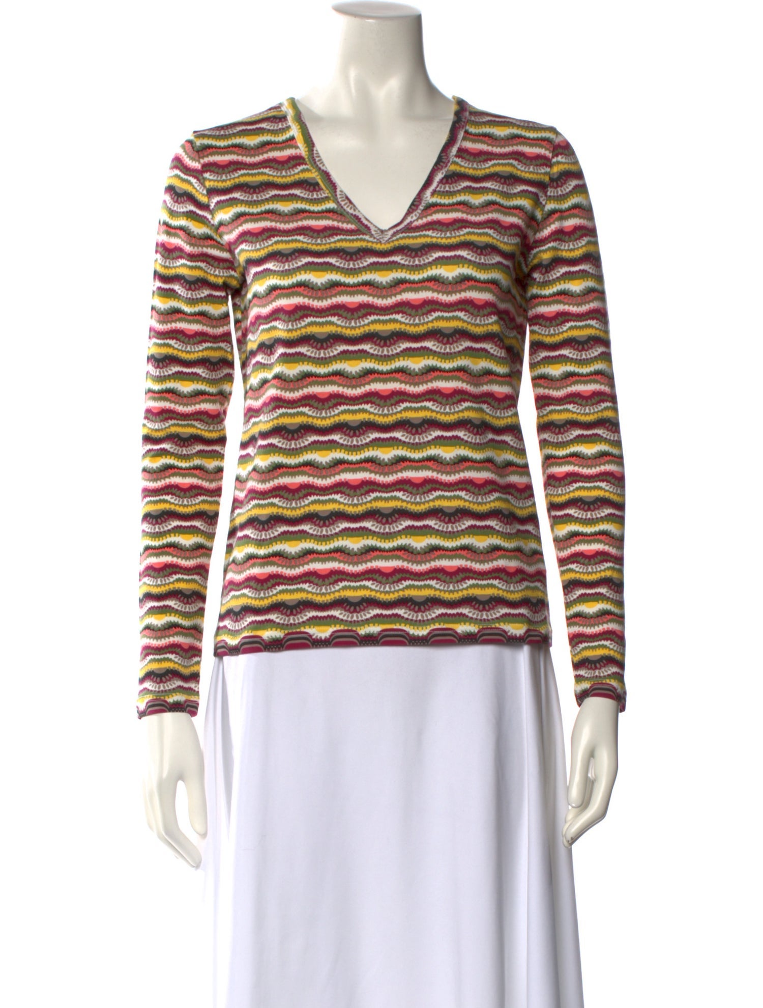 M Missoni Printed V-Neck Top