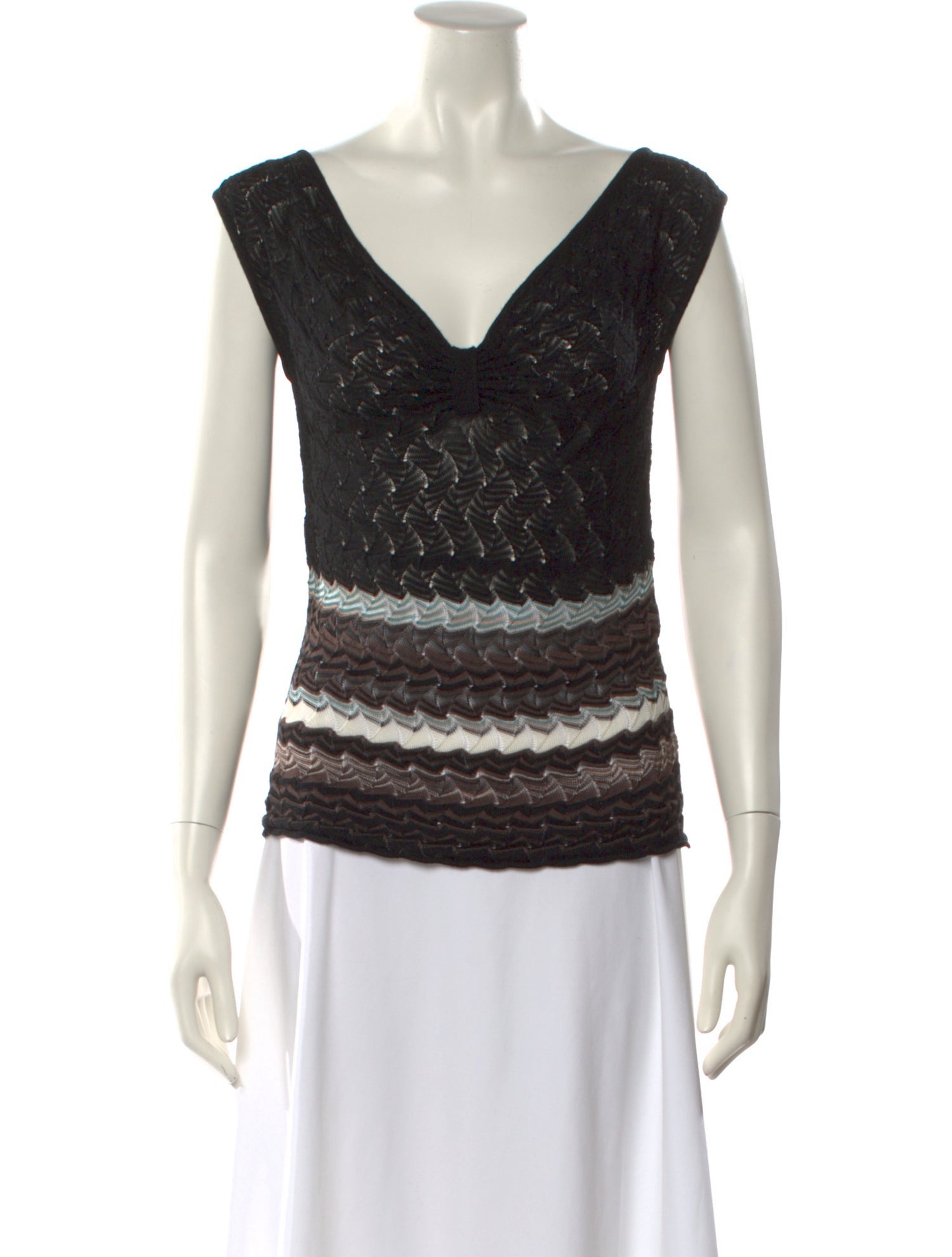 M Missoni Striped Cowl Neck Top