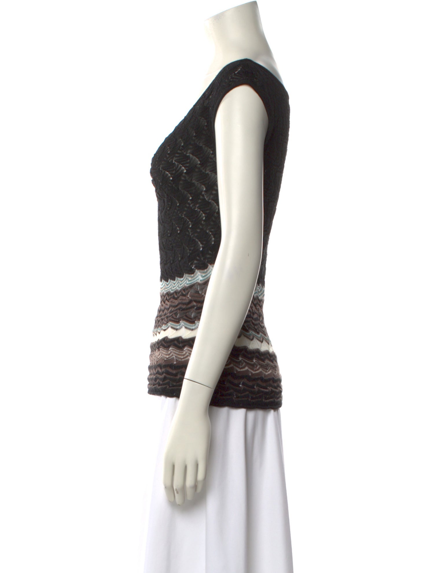 M Missoni Striped Cowl Neck Top