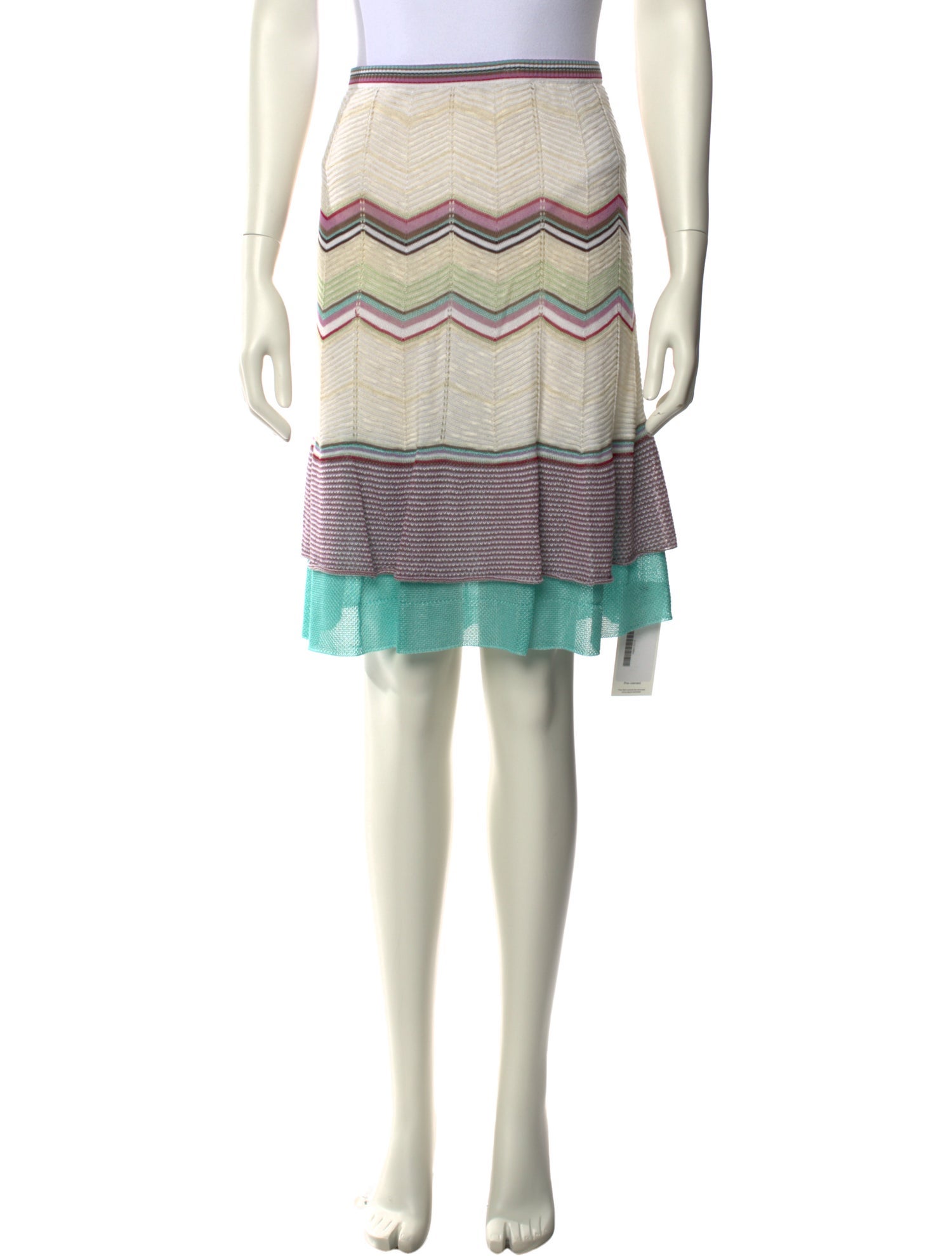 M Missoni Striped Knee-Length Skirt